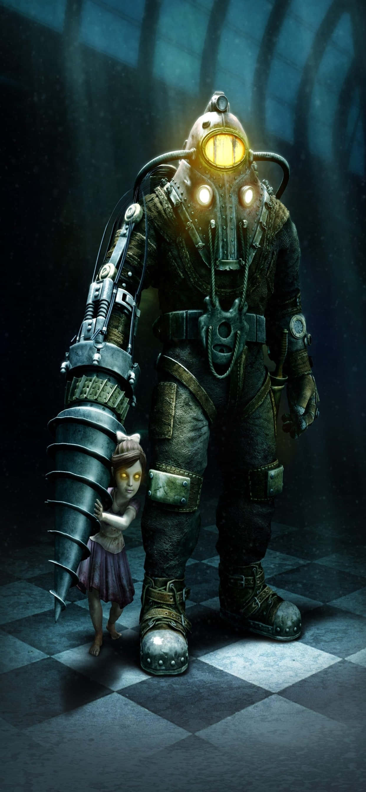 Animated Big Daddy iPhone Xs Max Bioshock Infinite Background Wallpaper