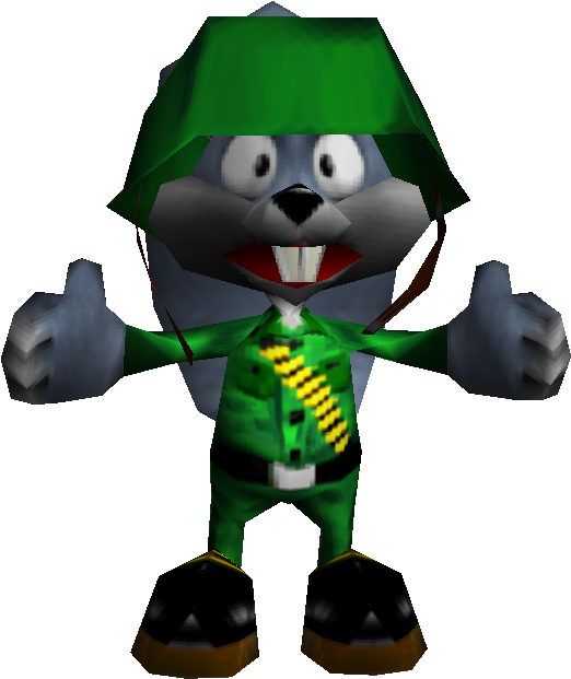 Animated Character Green Hat and Jacket Wallpaper