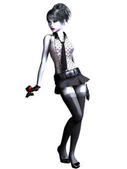 Animated na Babaeng Estilo Gothic Wallpaper