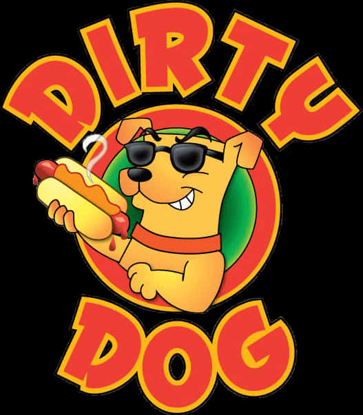 Animated na Karakter ng Aso na Logo ng Hotdog Wallpaper