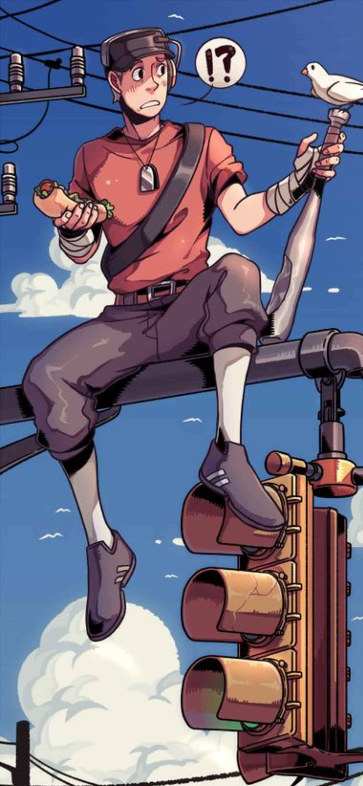 Animated Scout On The Stop Light iPhone Xs Max Team Fortress 2 Background Wallpaper