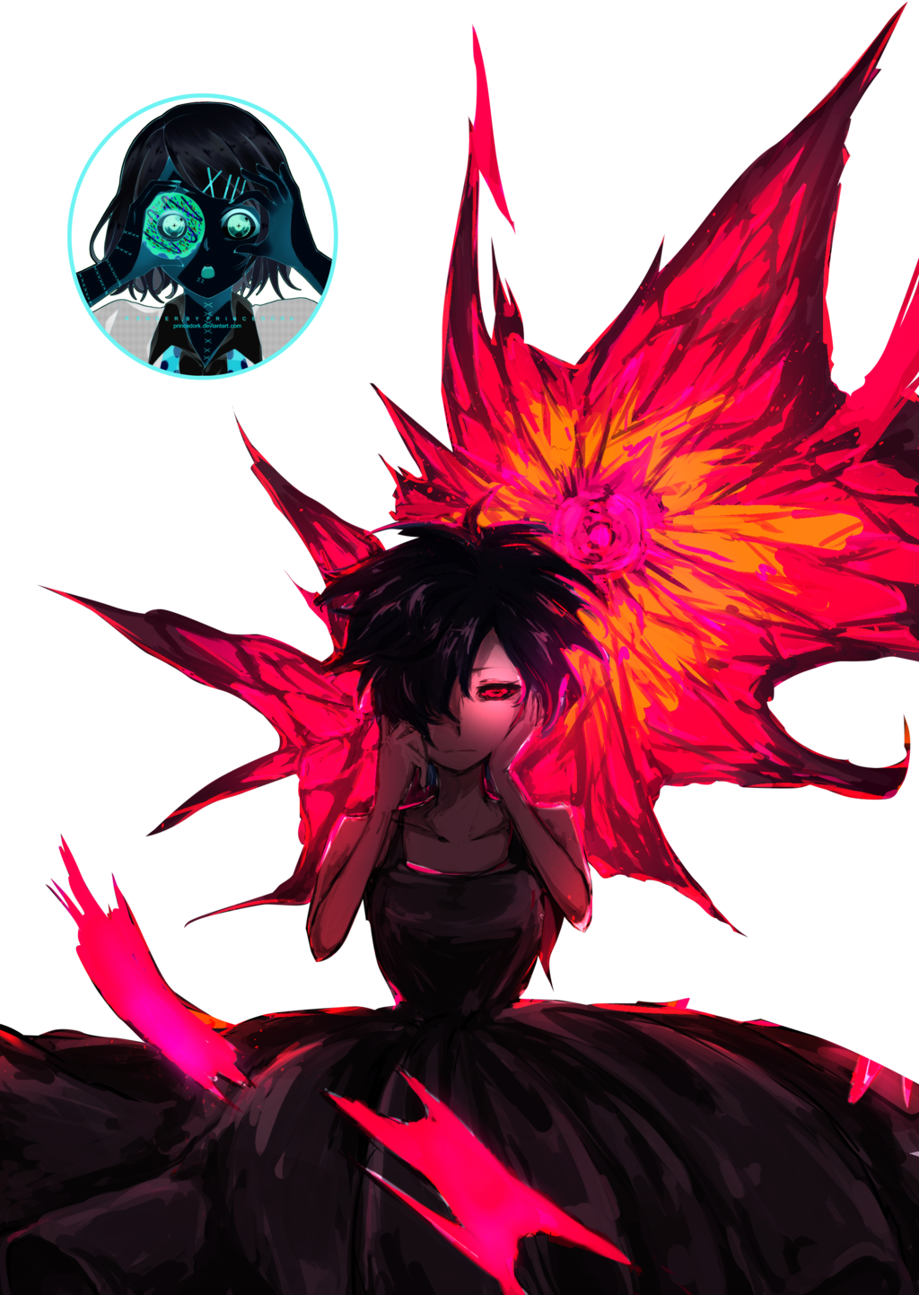 Anime Character na May Nag-aapoy na Pakpak Wallpaper