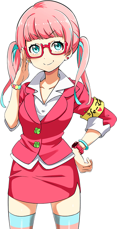Anime Character na may Pink na Buhok at Salamin Wallpaper