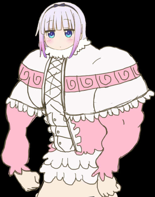 Anime Character na Naka-Pink na Damit Wallpaper