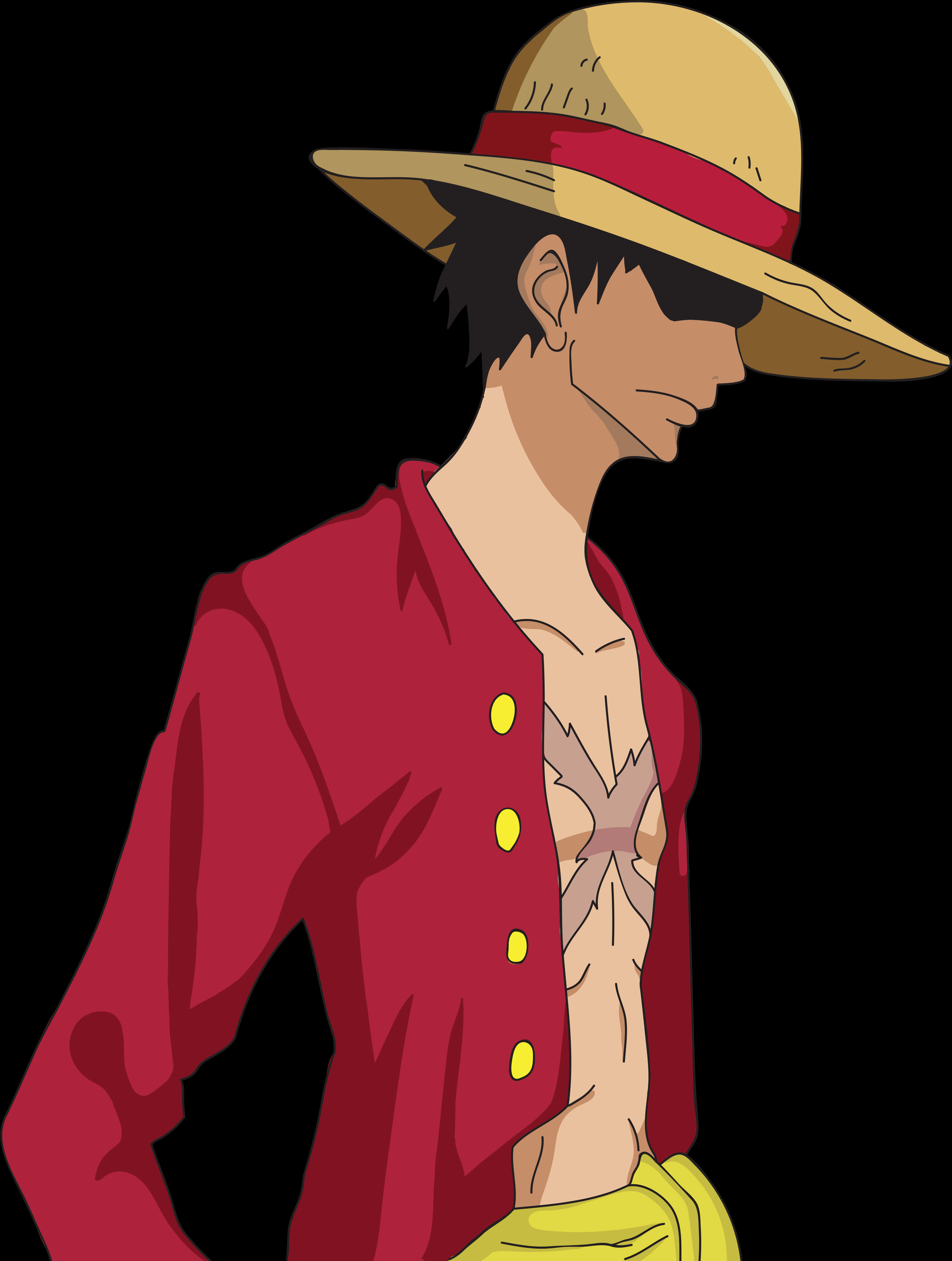 Anime Character na Straw Hat at Pulang Damit Wallpaper