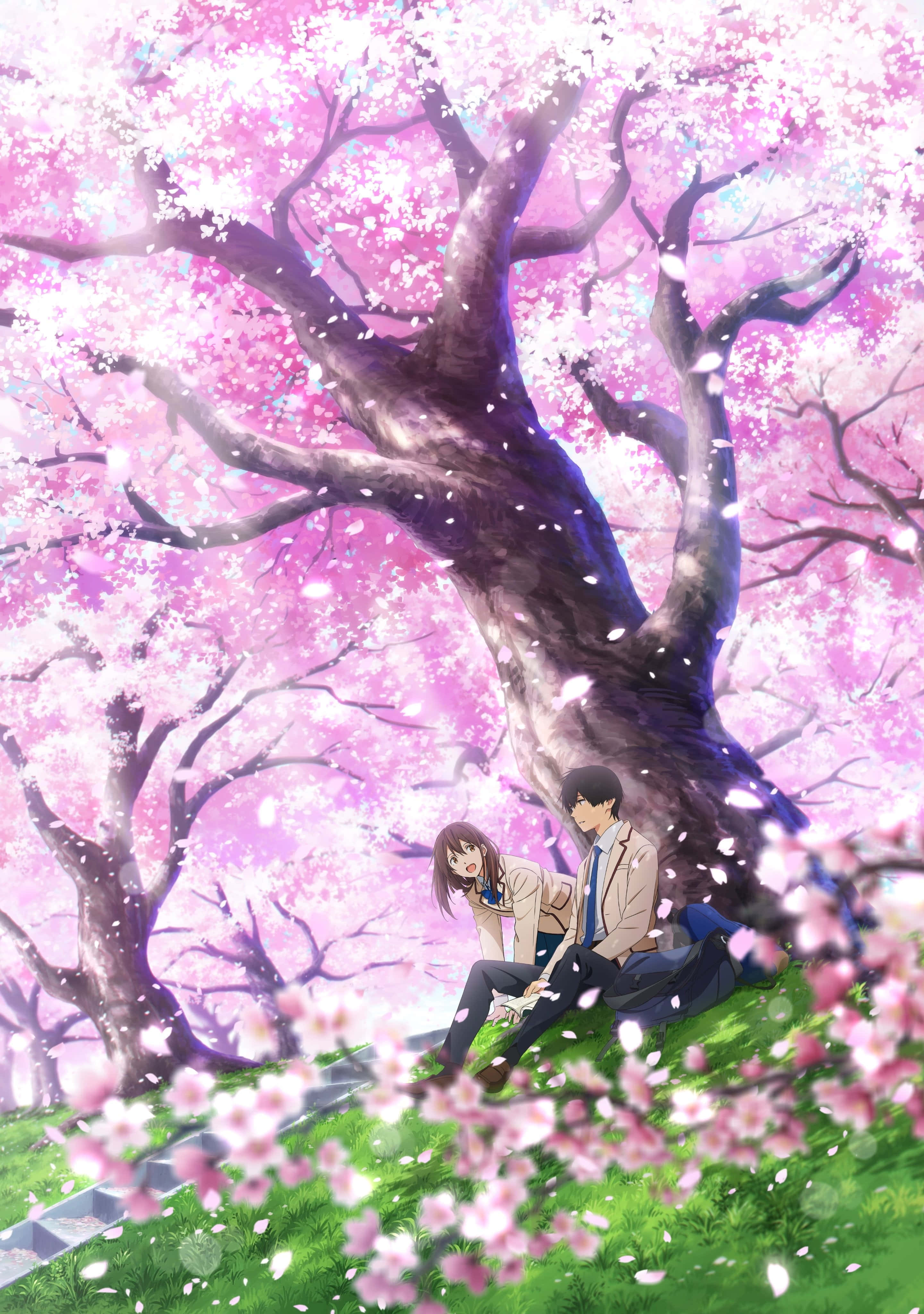 Anime Cherry Blossom Eat Your Pancreas Background Wallpaper