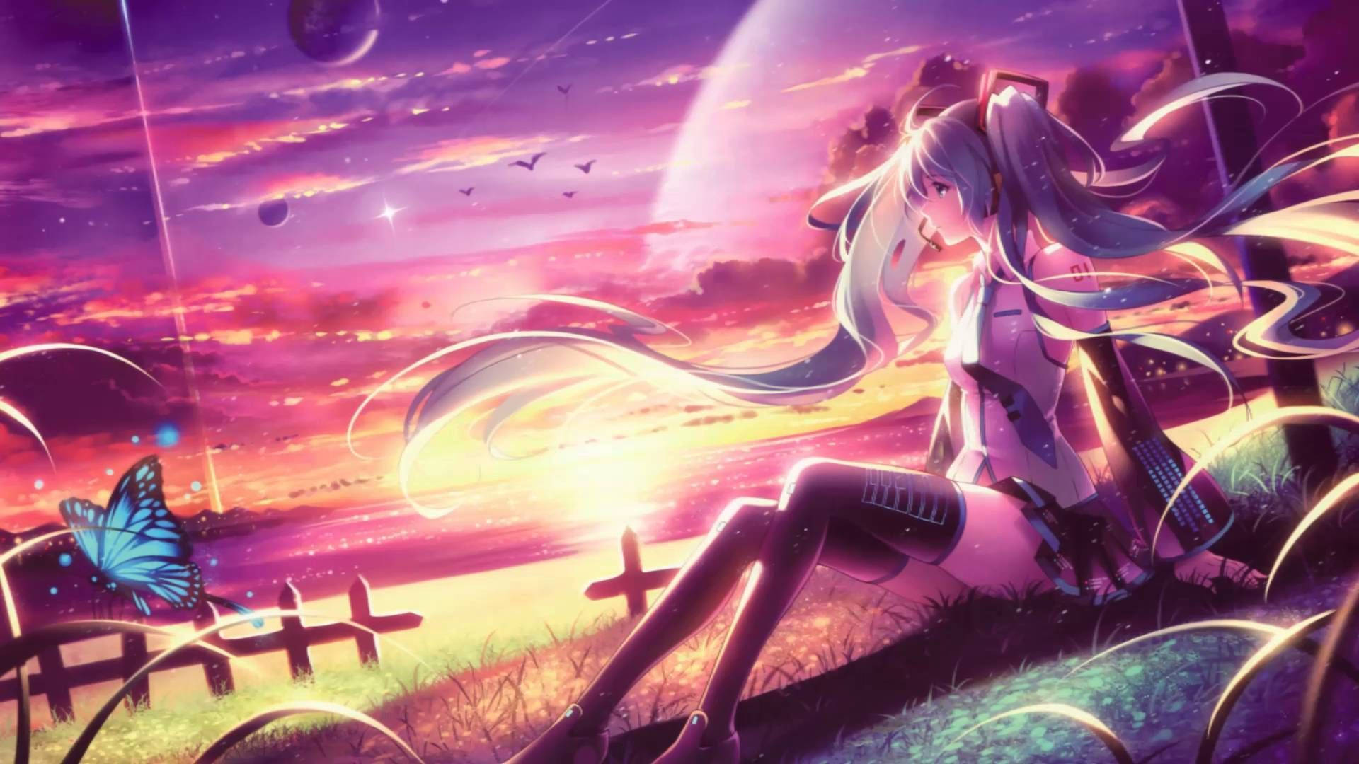 Anime Girl na May Pigtail Nightcore Wallpaper