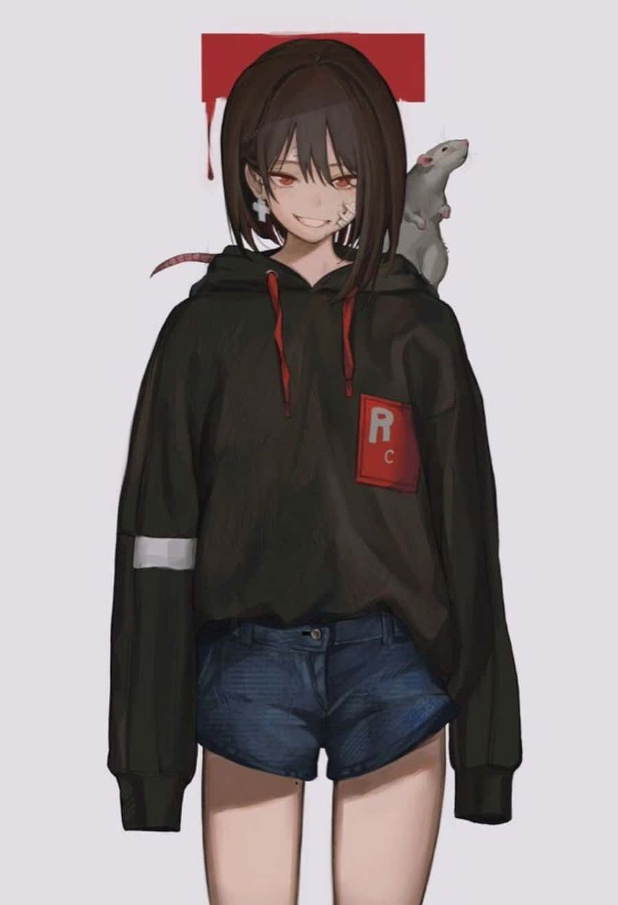 Anime girl na nag-iistyle ng aming chic na hoodie Wallpaper