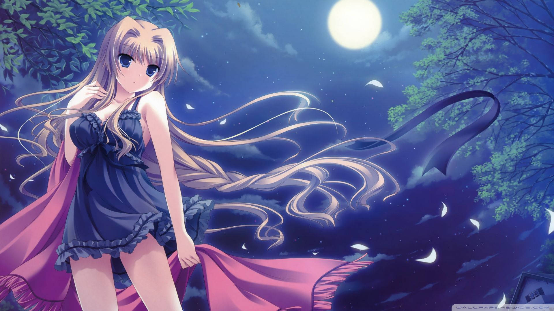 Anime Girl na Naka-Sexy Lingerie Wallpaper