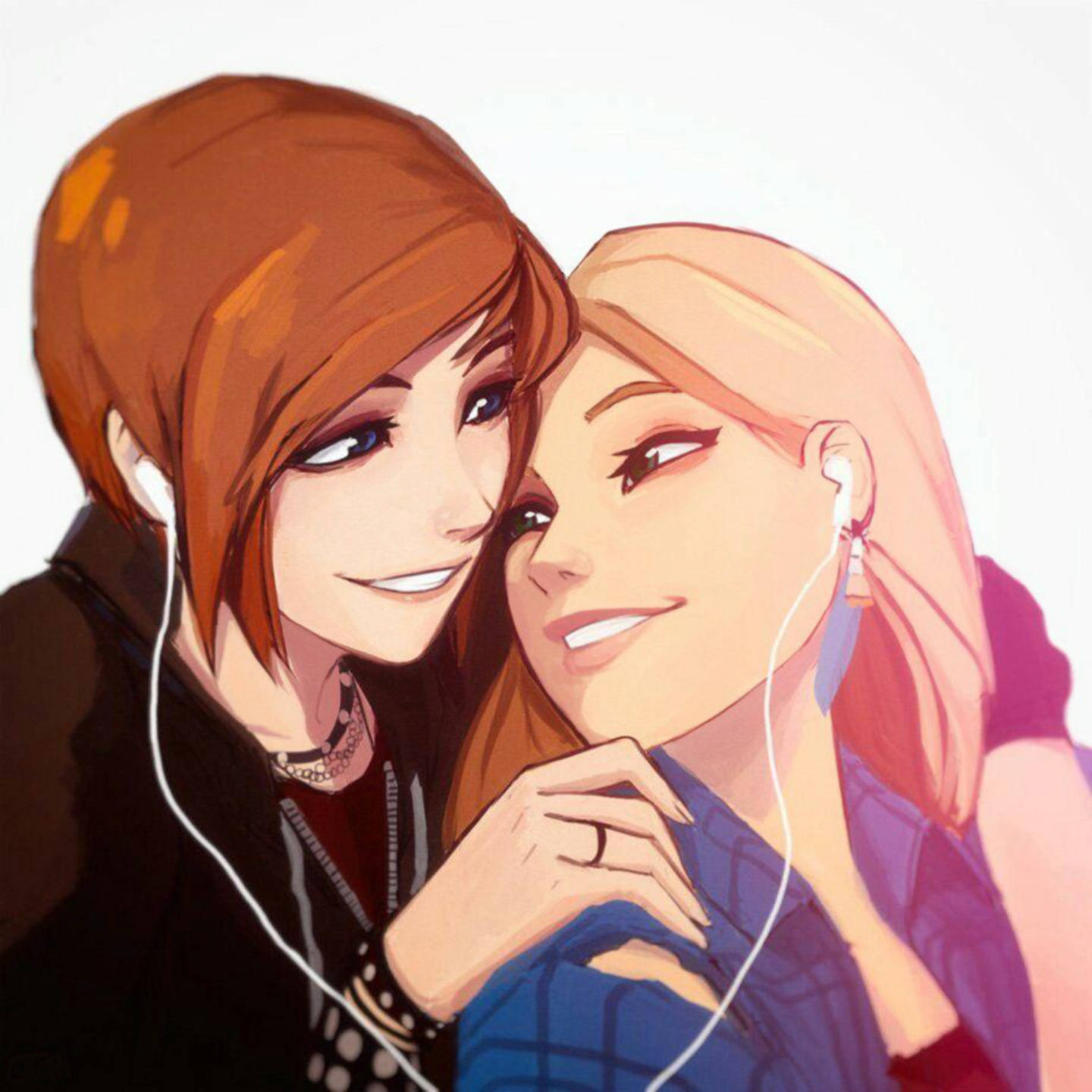 Anime Lesbian na sina Chloe at Rachel Wallpaper