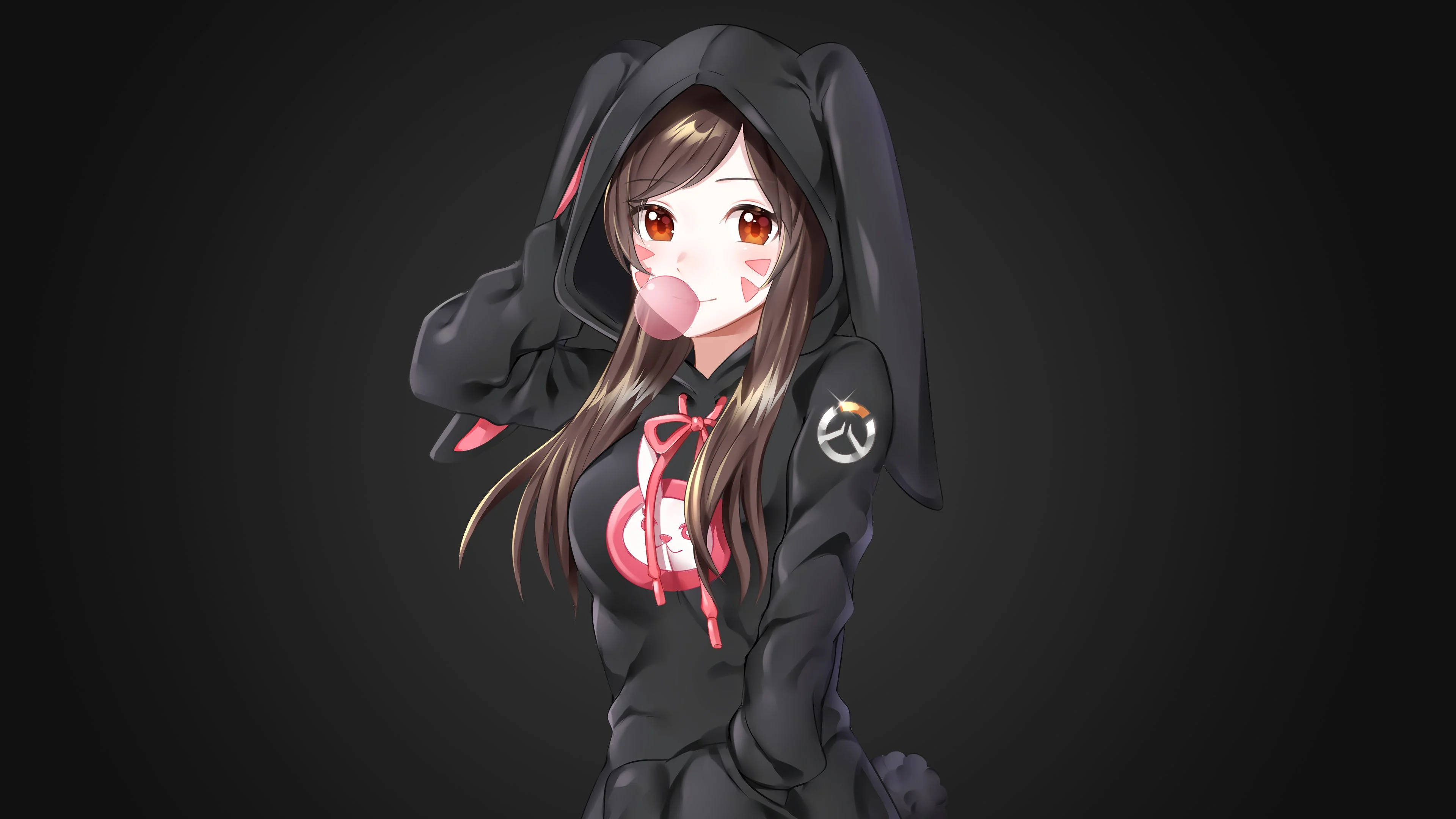 Anime na Babae na Hoodie D.Va Wallpaper