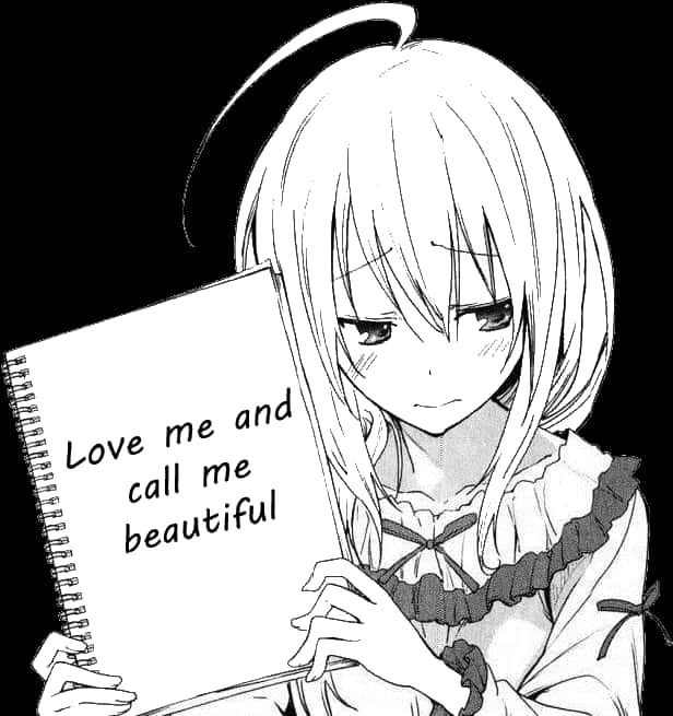 Anime na Babae na May Notebook na May Kahilingan Wallpaper