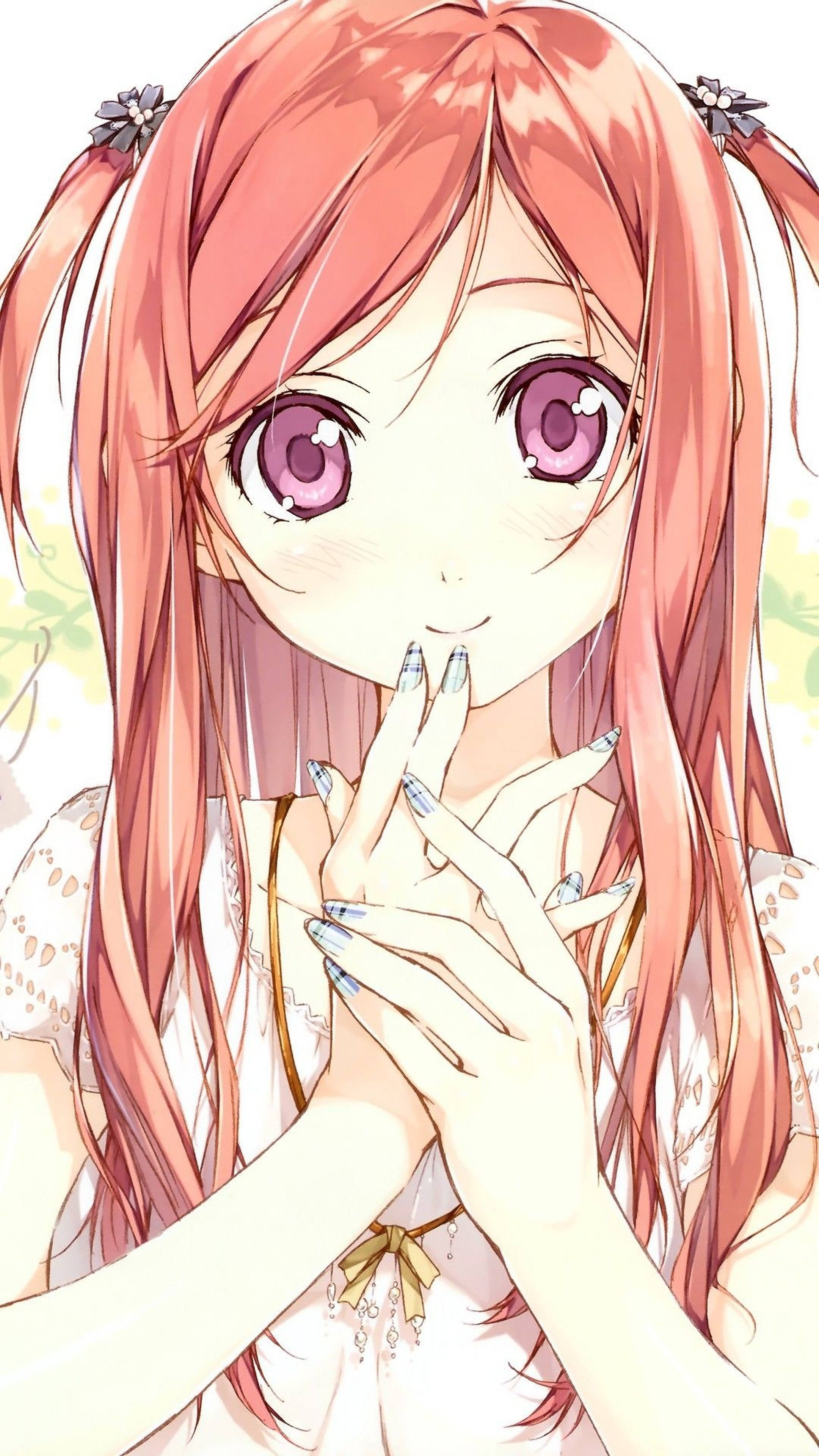 Anime na Babaeng May Malalaking Mata para sa iPhone Wallpaper