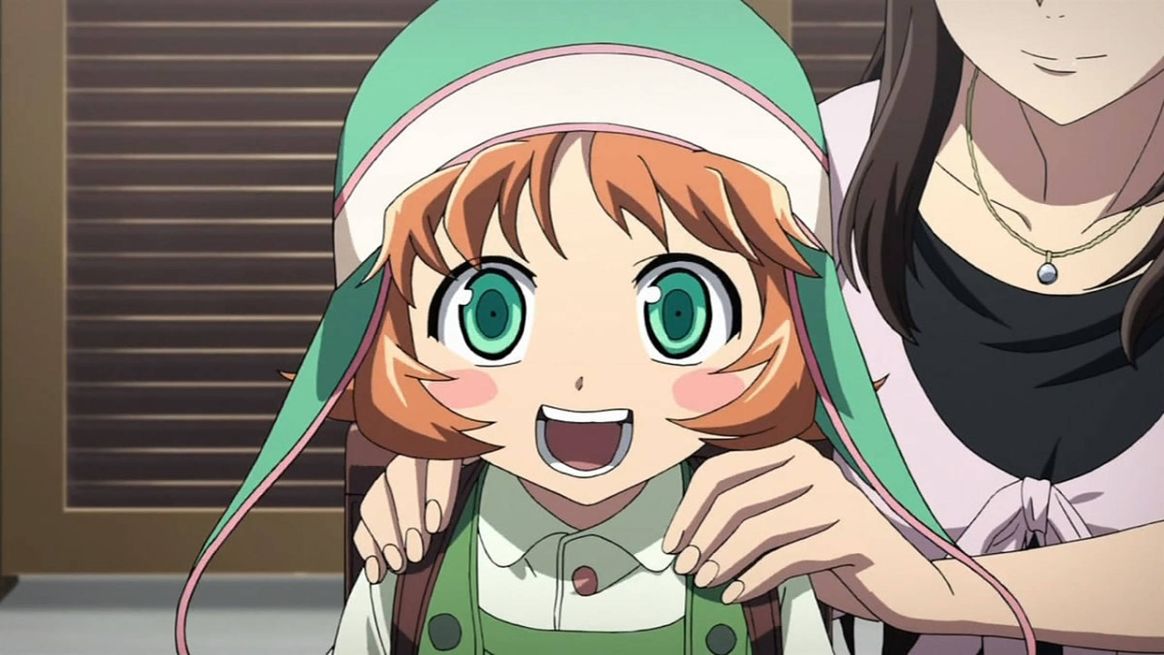 Anime na Bata na May Berde na mga Mata Wallpaper