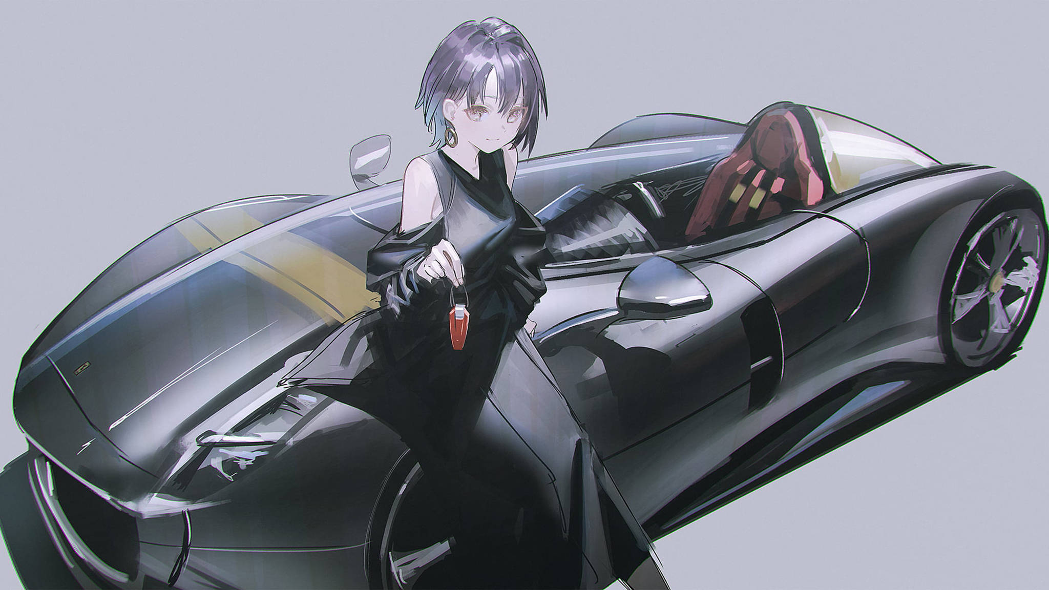 Anime na Kotse na Ferrari Monza Wallpaper