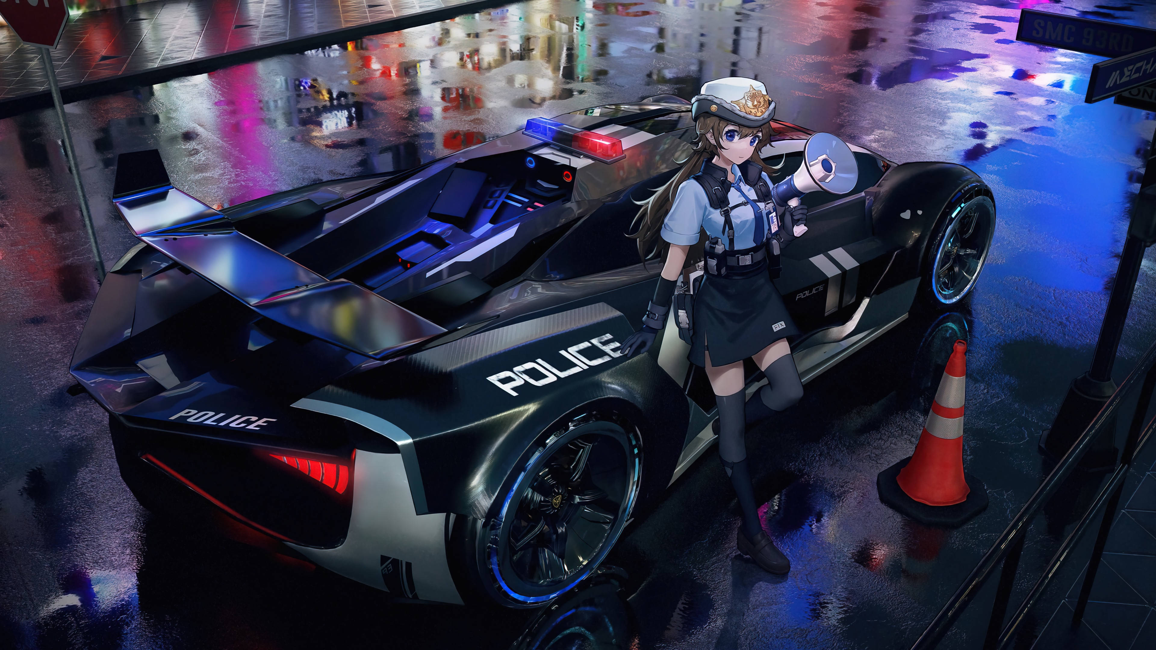 Anime na Pulis na Kotse Wallpaper