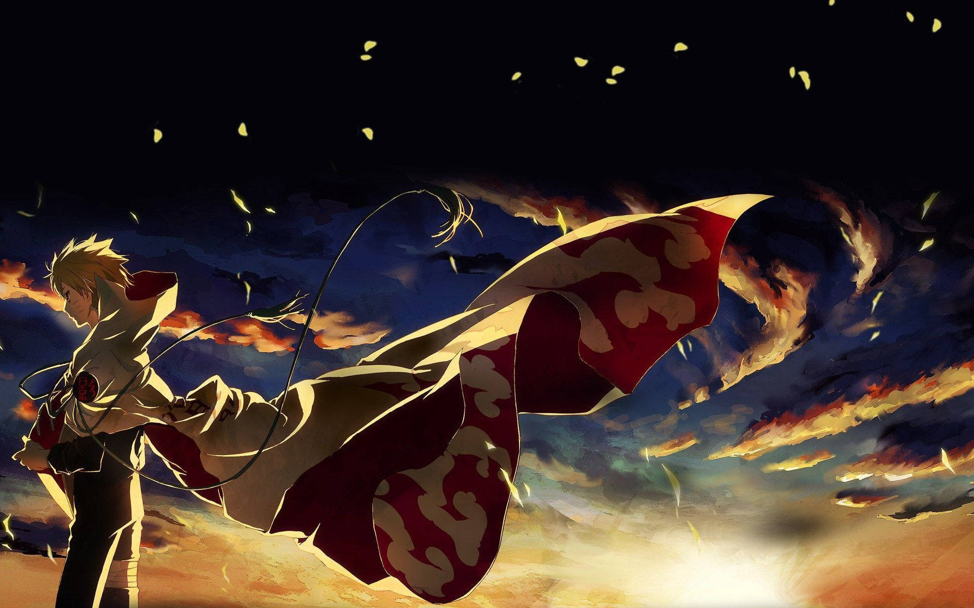 Anime Naruto na Nakasuot ng Hokage Cloak Wallpaper