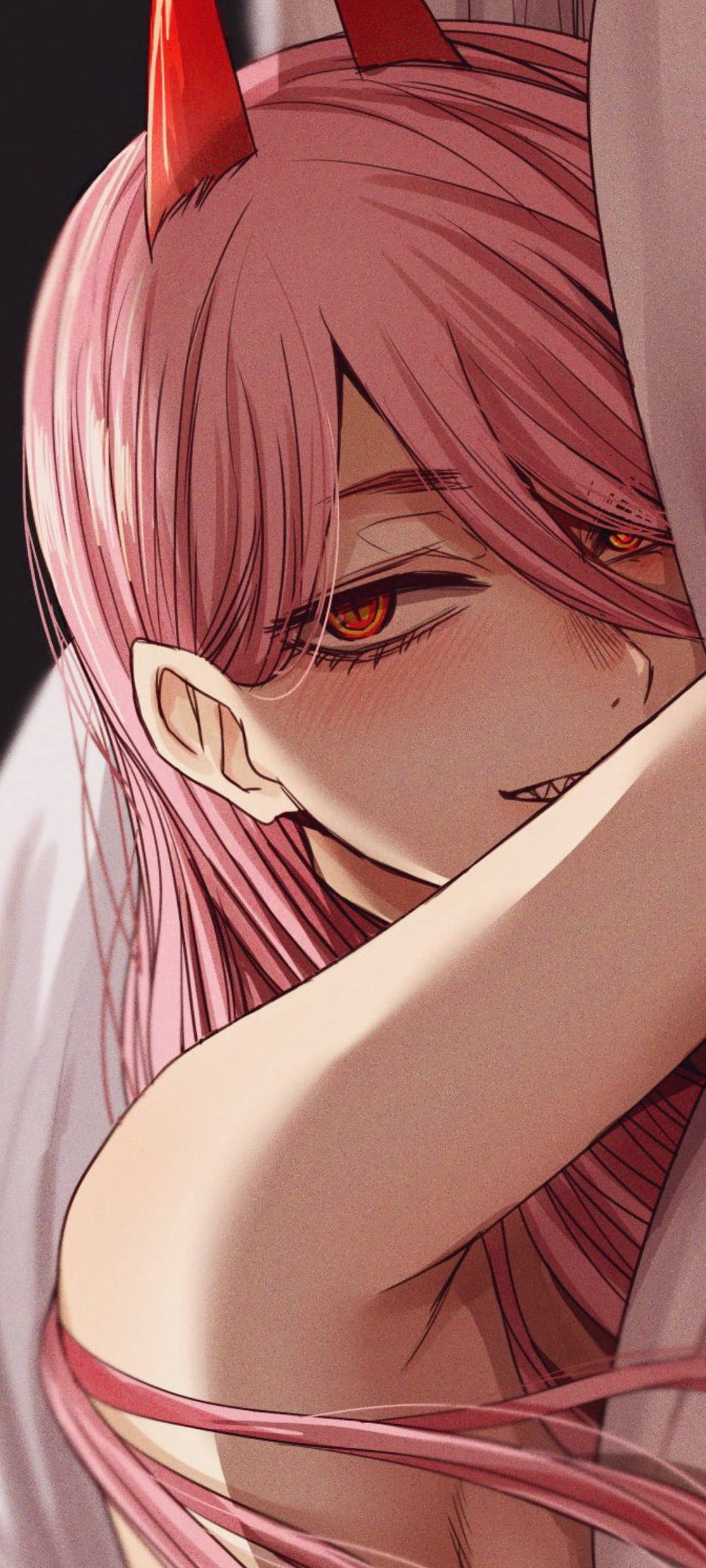 Anime Pink Baddie na May mga Sungay Wallpaper