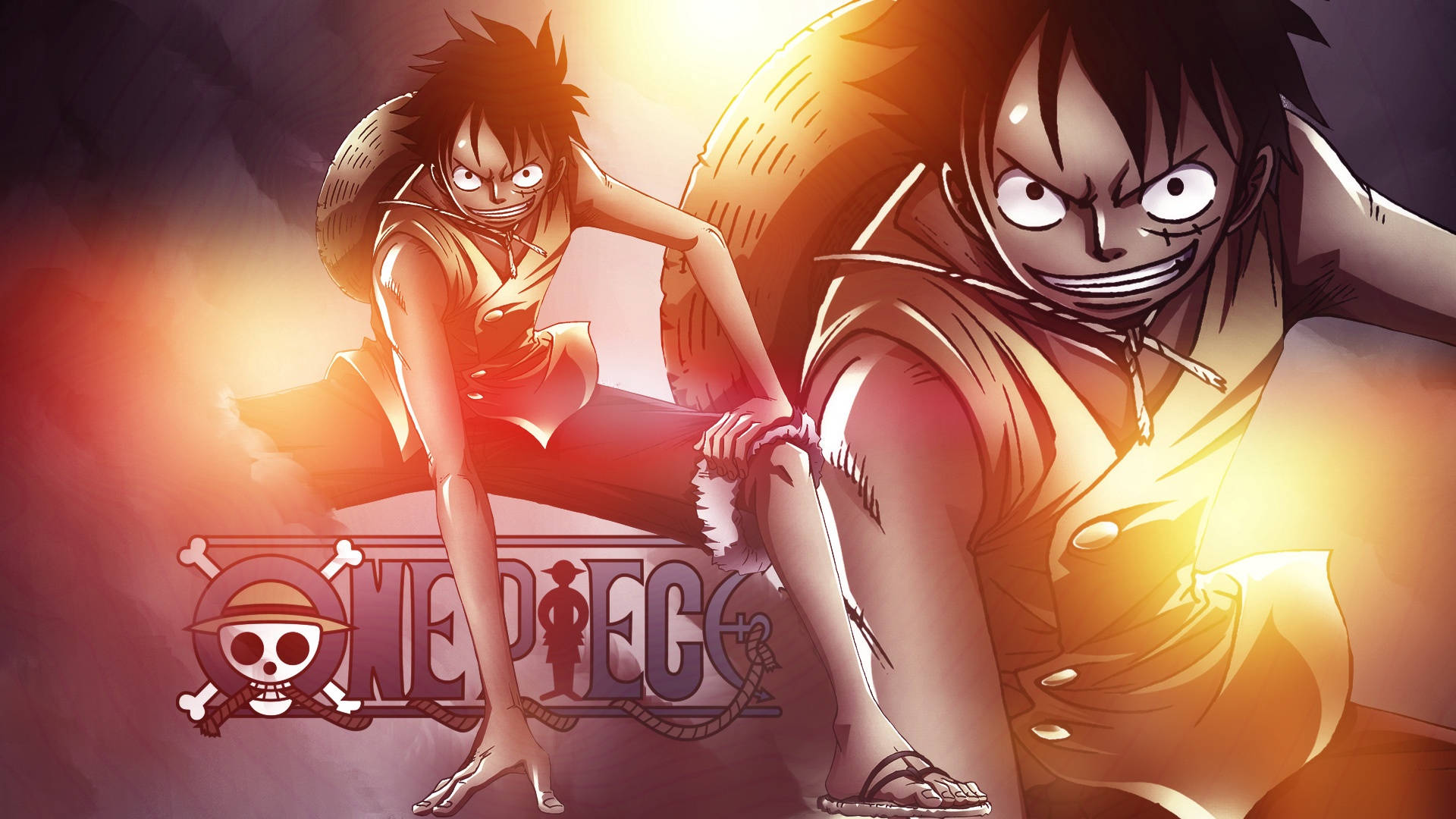 Anime Pirate Luffy Na May Apoy Wallpaper