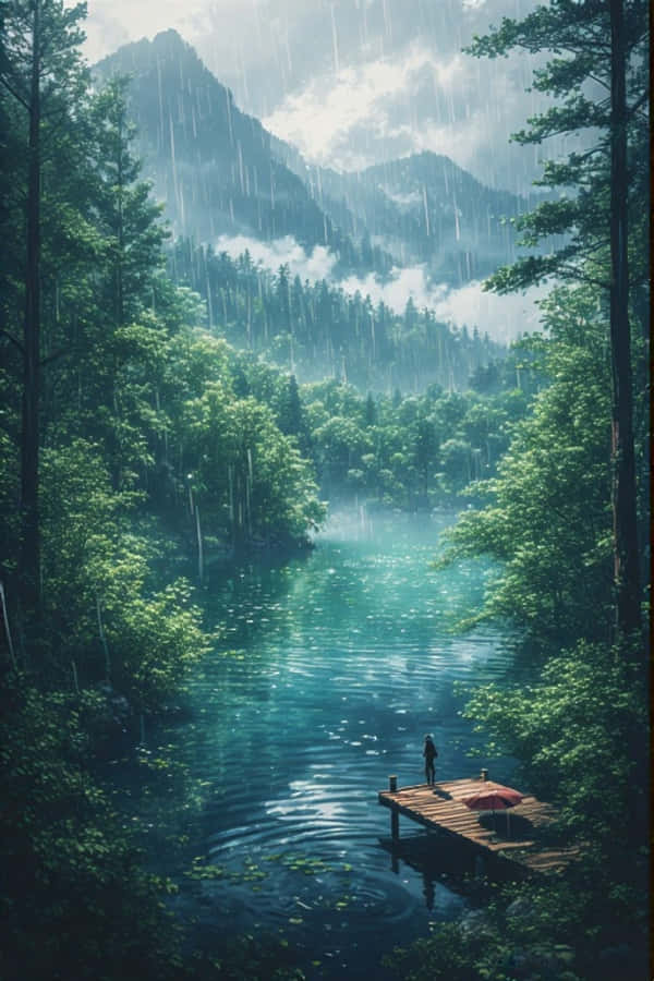 Maulanang Lawa sa Luntiang Kagubatan na Payapa 4K Wallpaper