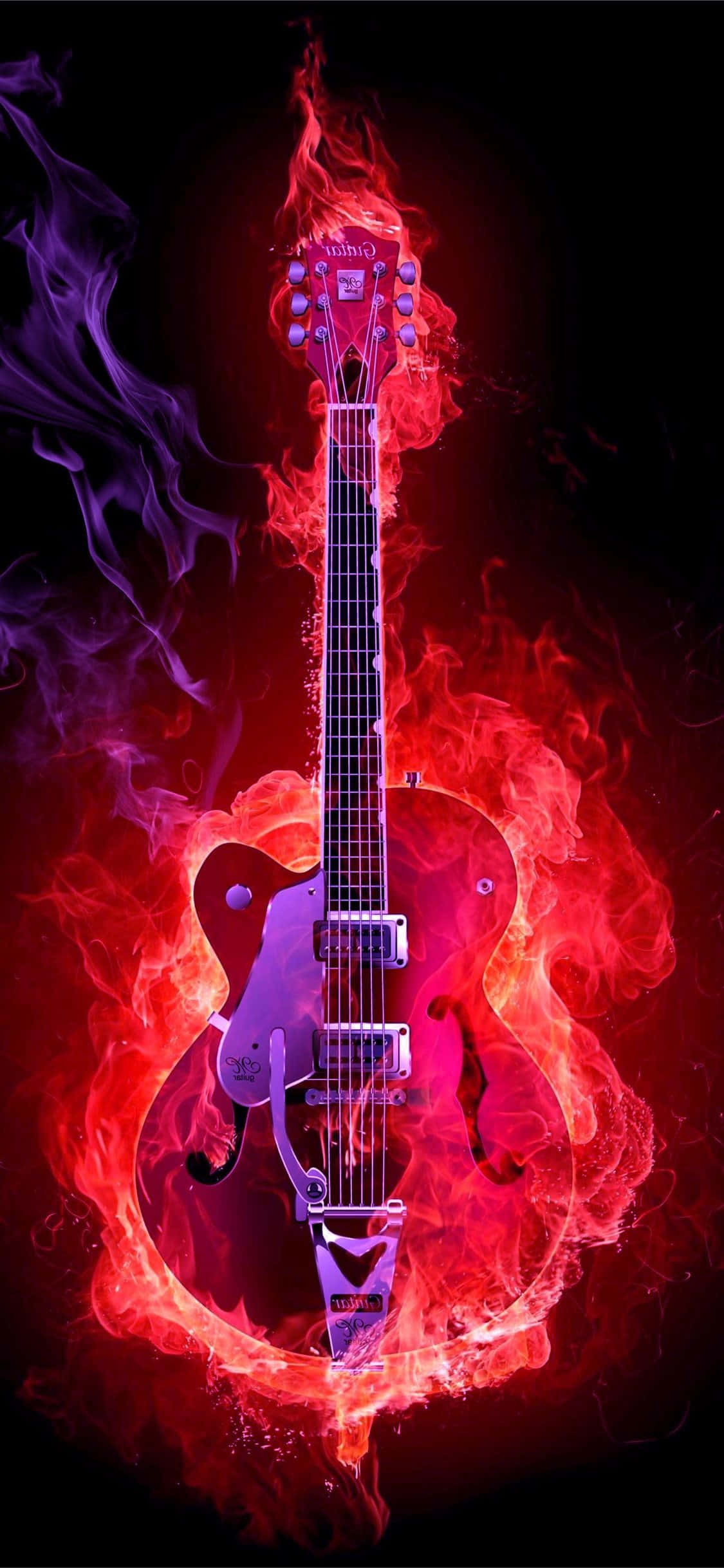 Apoy na Elektrikong Gitara Wallpaper