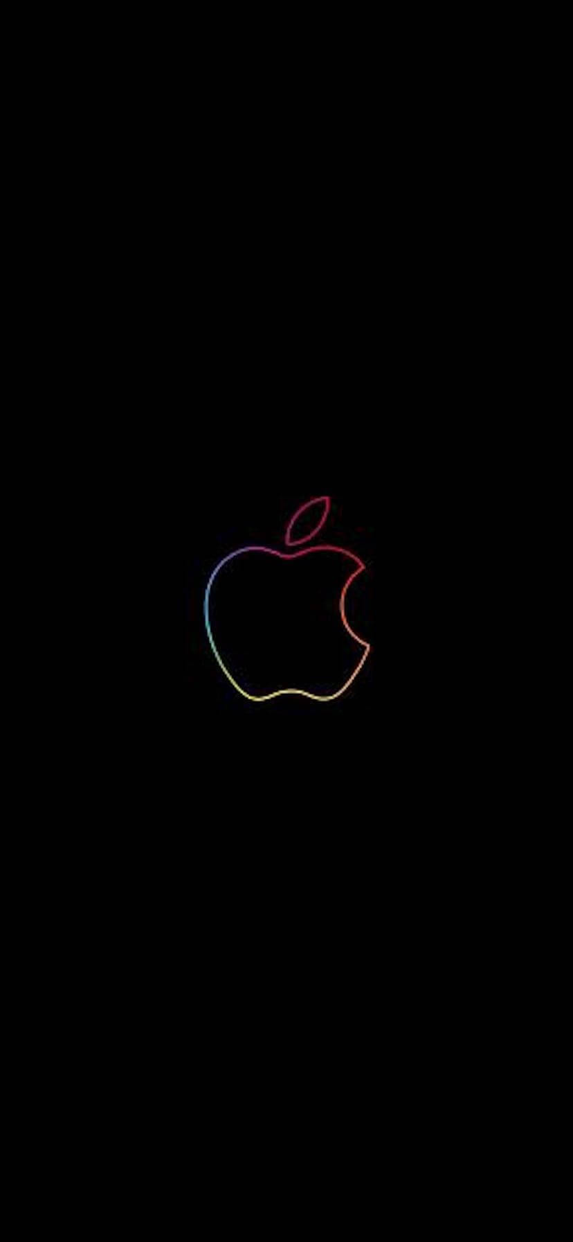 Apple iPhone XR na may masiglang na rainbow edges Wallpaper