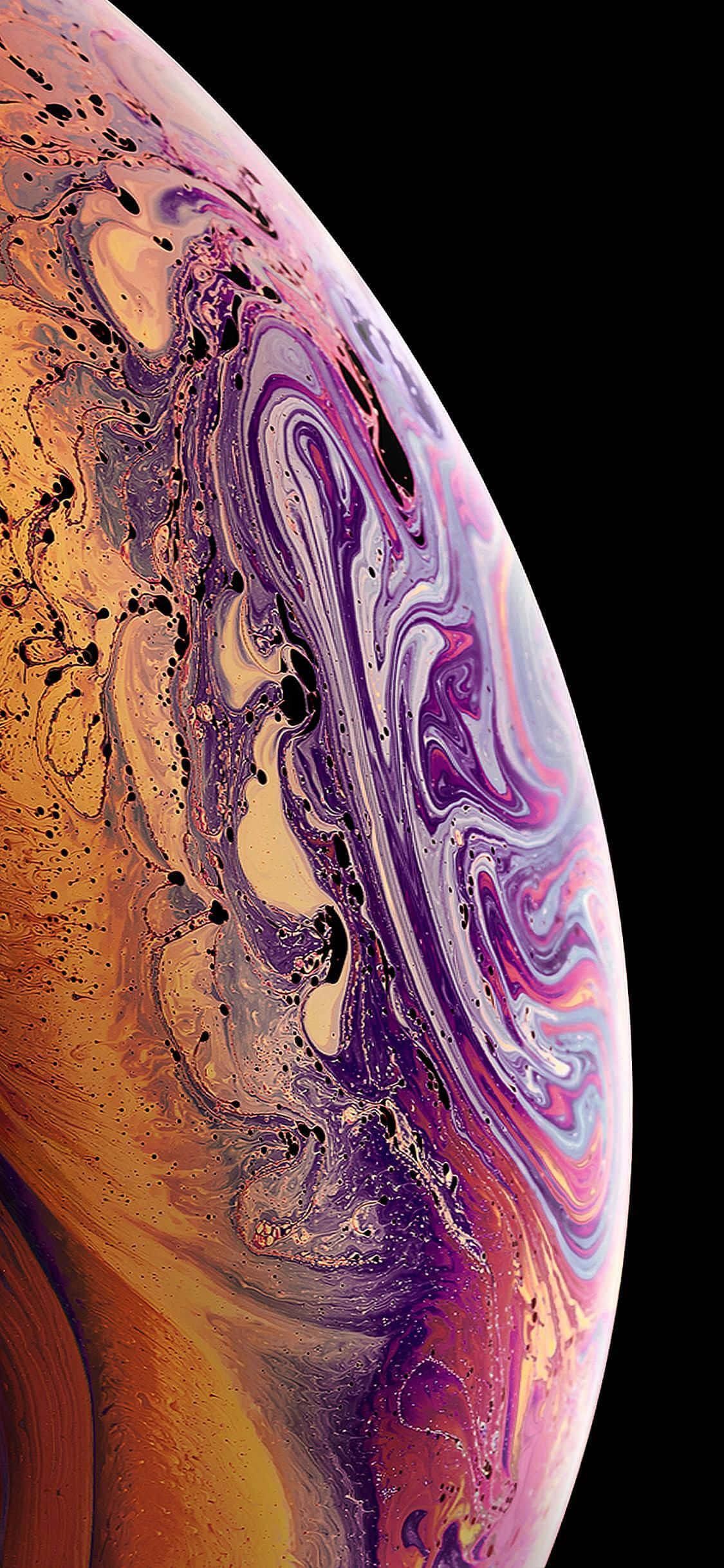 Apple iPhone XS Purple Gradient Bubble Wallpaper