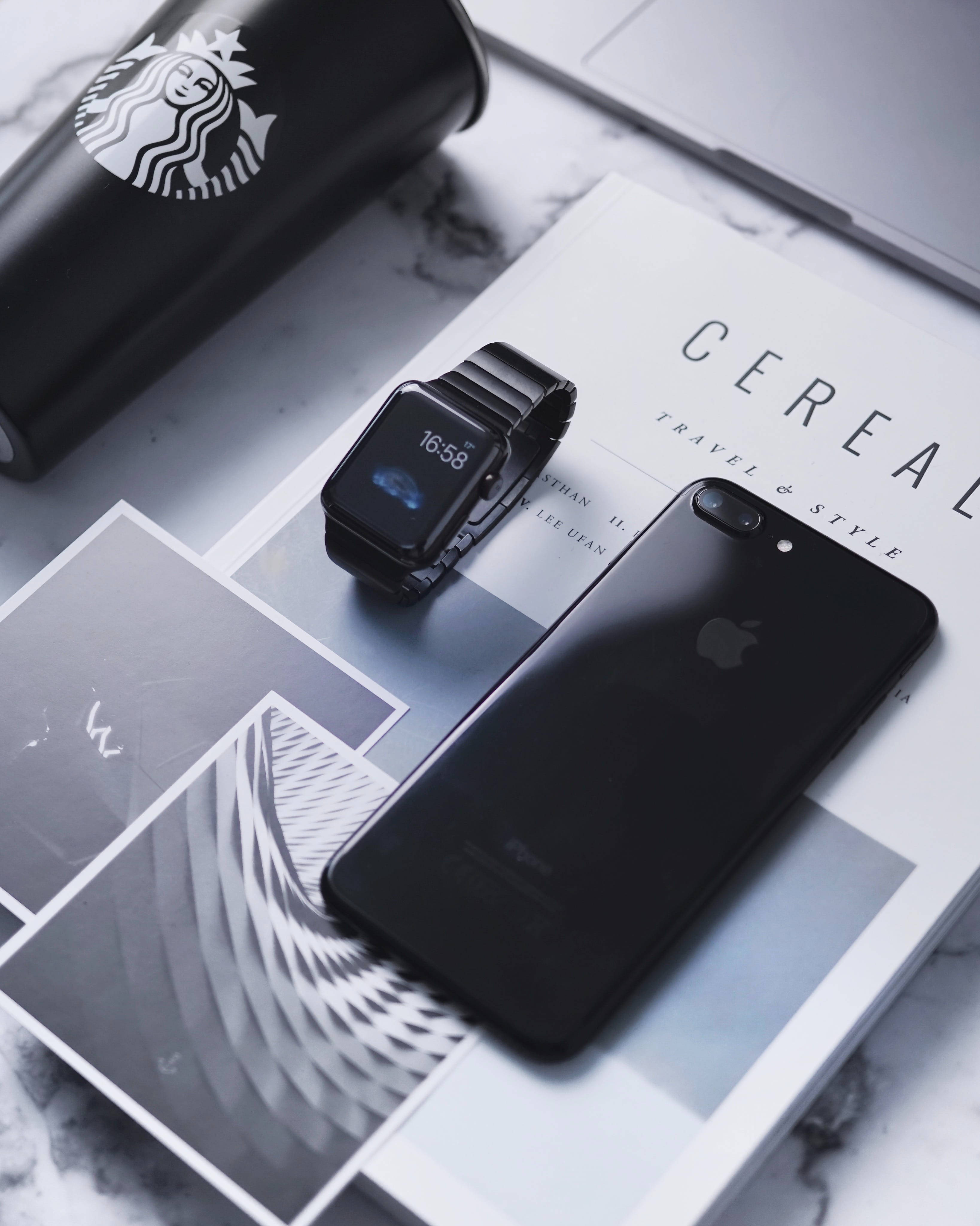 Apple Watch And Jet Black iPhone Wallpaper