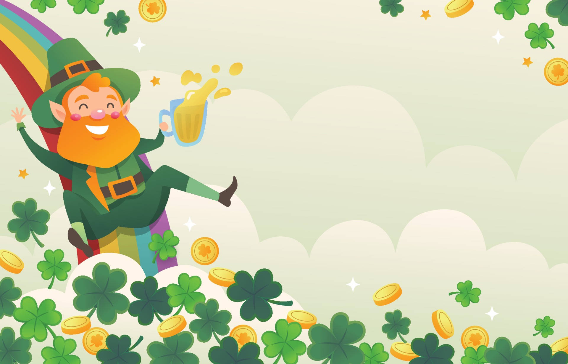 Araw ni San Patricio Kasama ang Cartoon Leprechaun Wallpaper