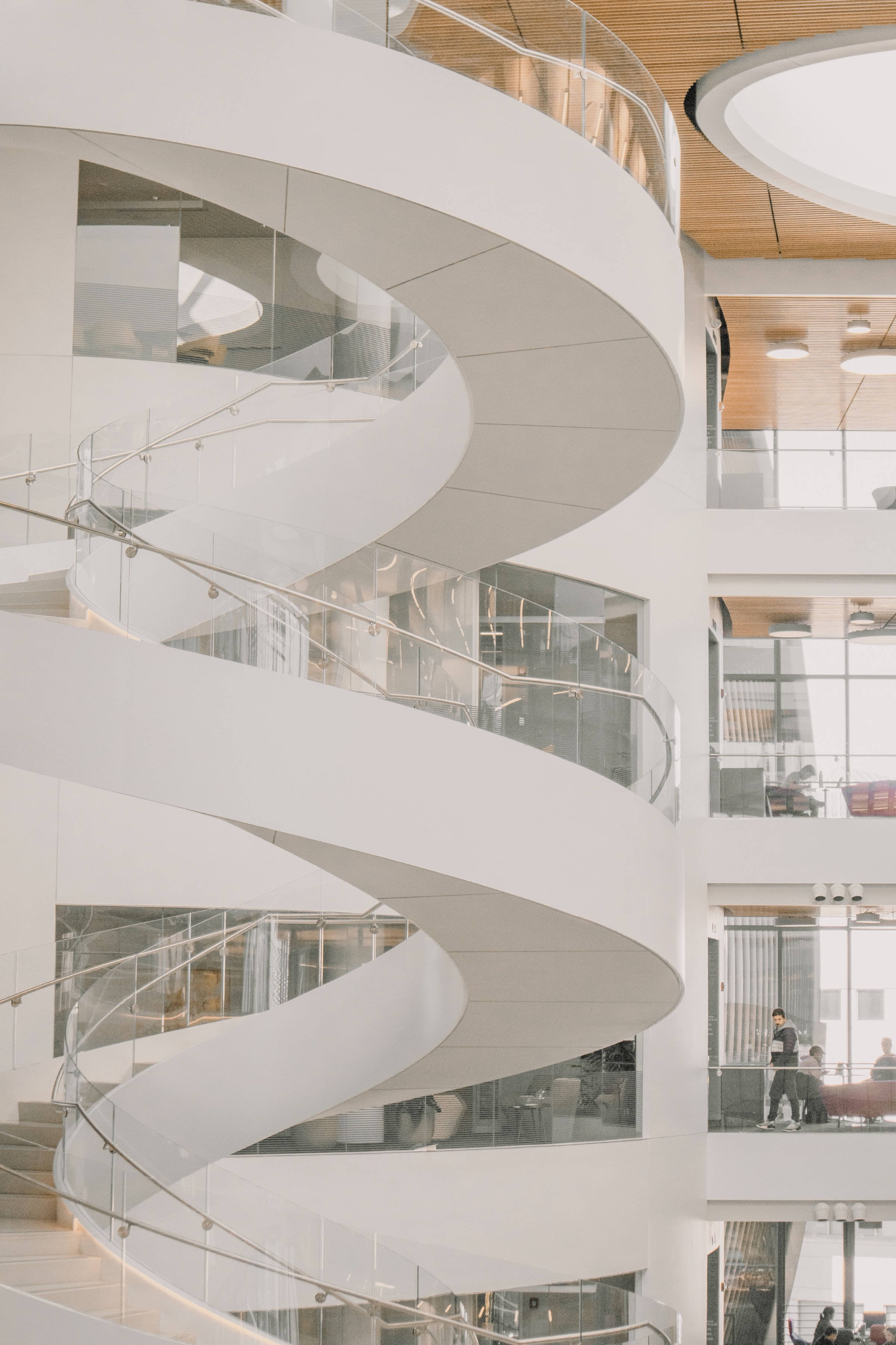 Artistic na Shot ng Northeastern University Staircase Wallpaper