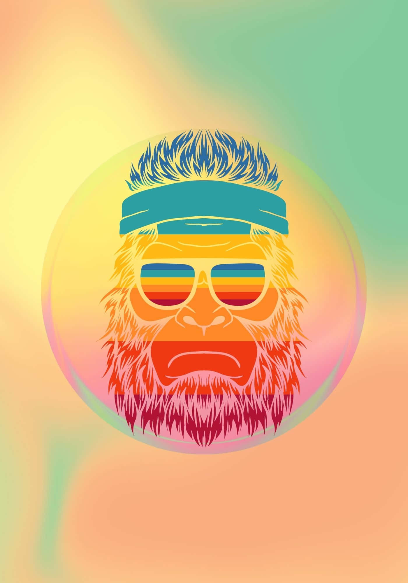 Astig na Gorilya na may Sunglasses na Background Wallpaper
