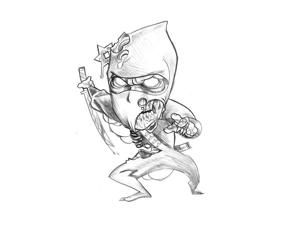 Astig na Guhit na Zombie Ninja Wallpaper
