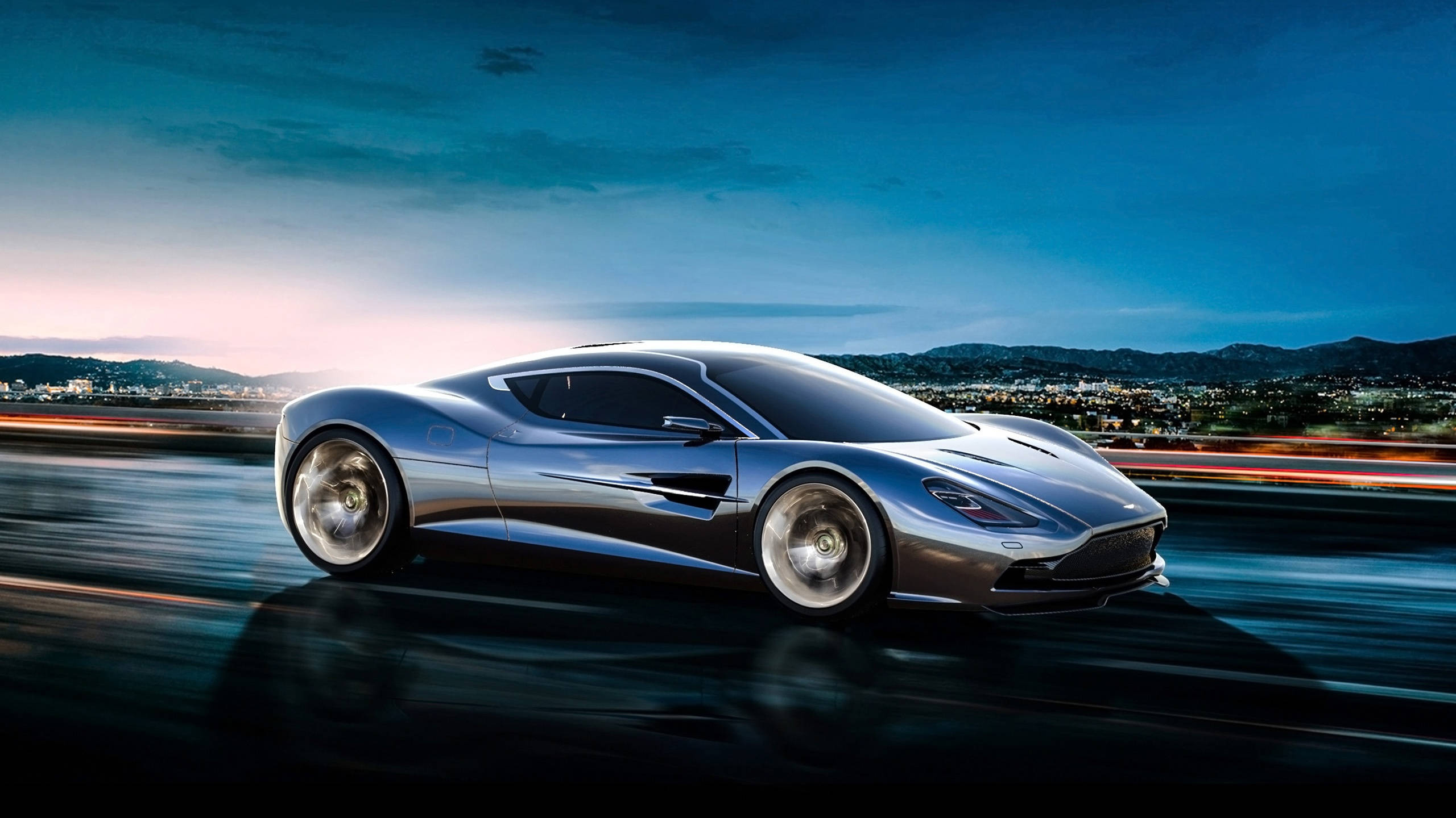 Astig na Kotse na Asul na Aston Martin Wallpaper