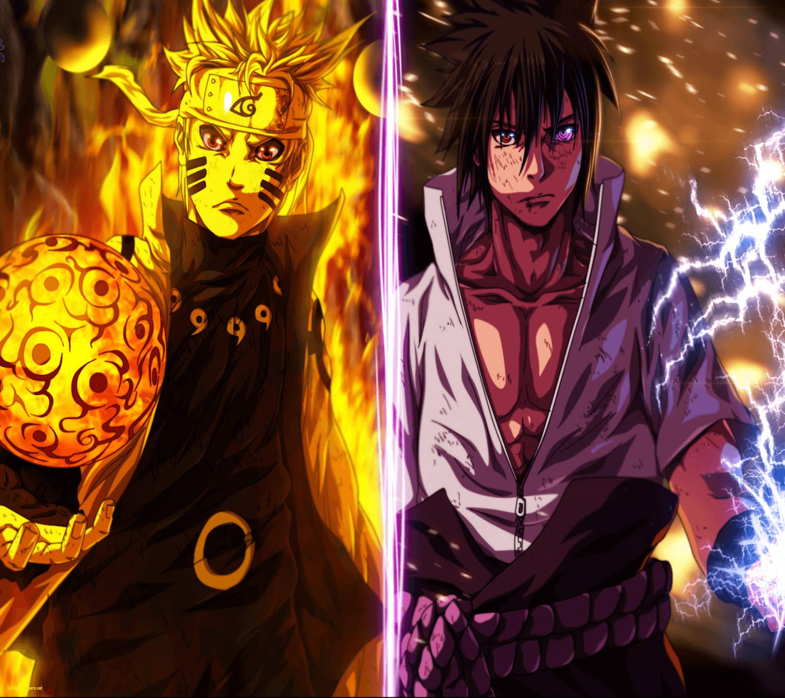 Astig na Naruto at Sasuke Rasengan Wallpaper