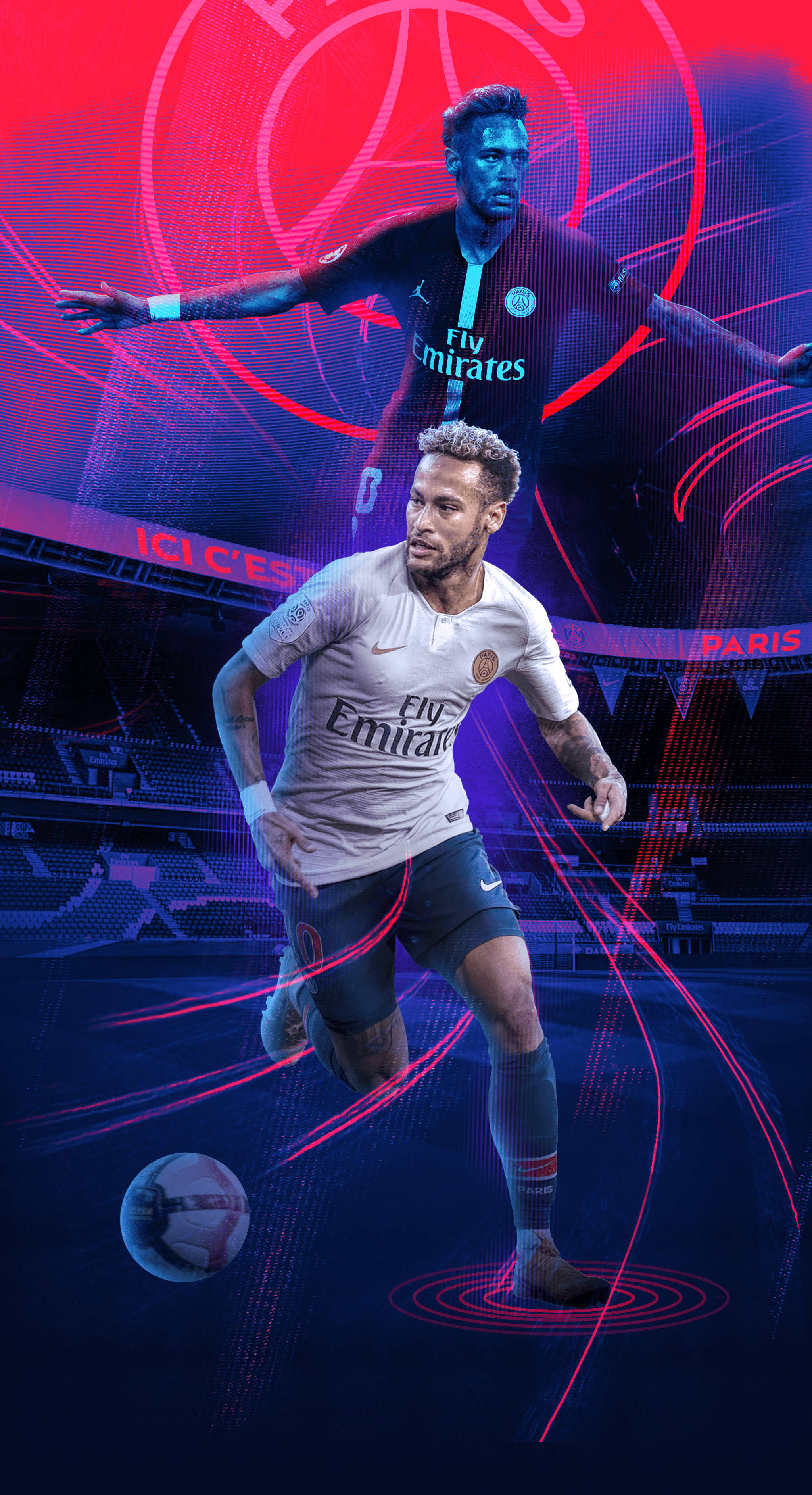 Astig na Neymar Jr na Pula at Lila Wallpaper
