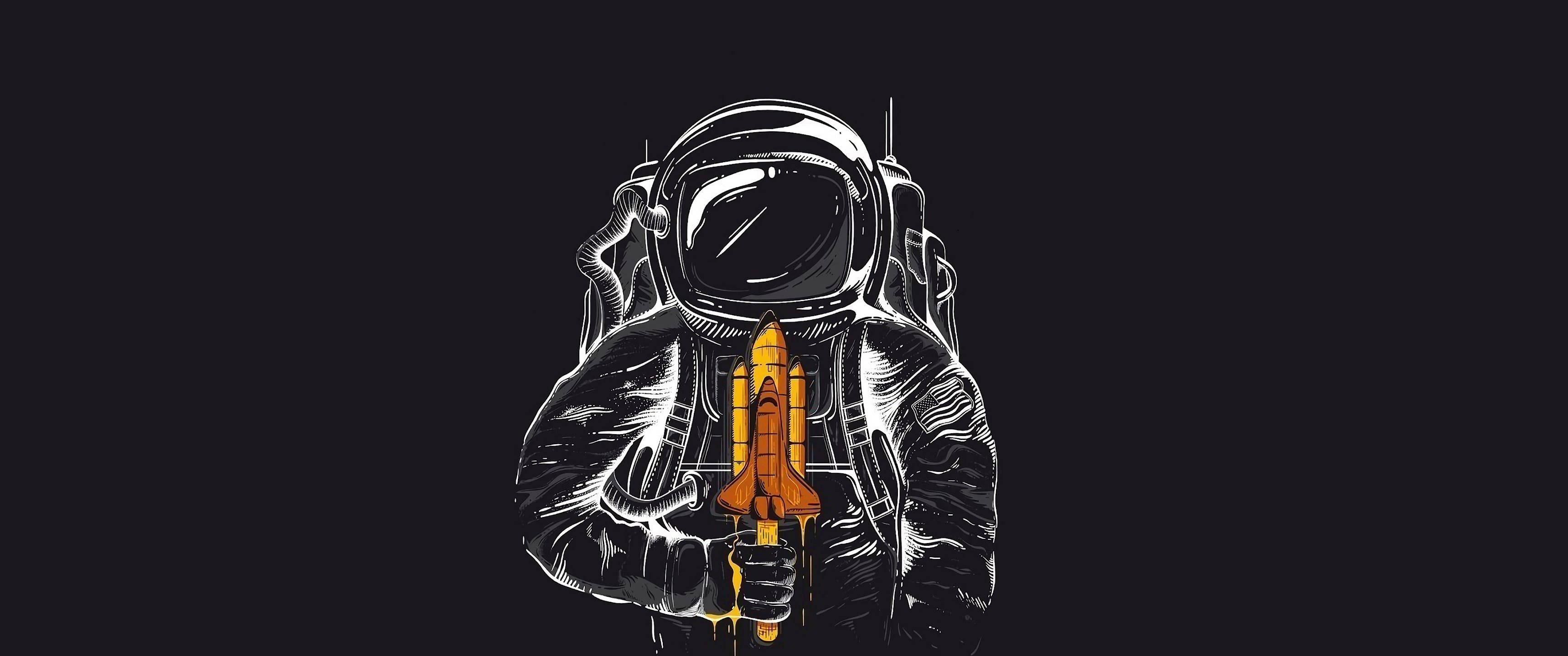 Astronaut Aesthetic ng Kalawakan at Space Shuttle Wallpaper