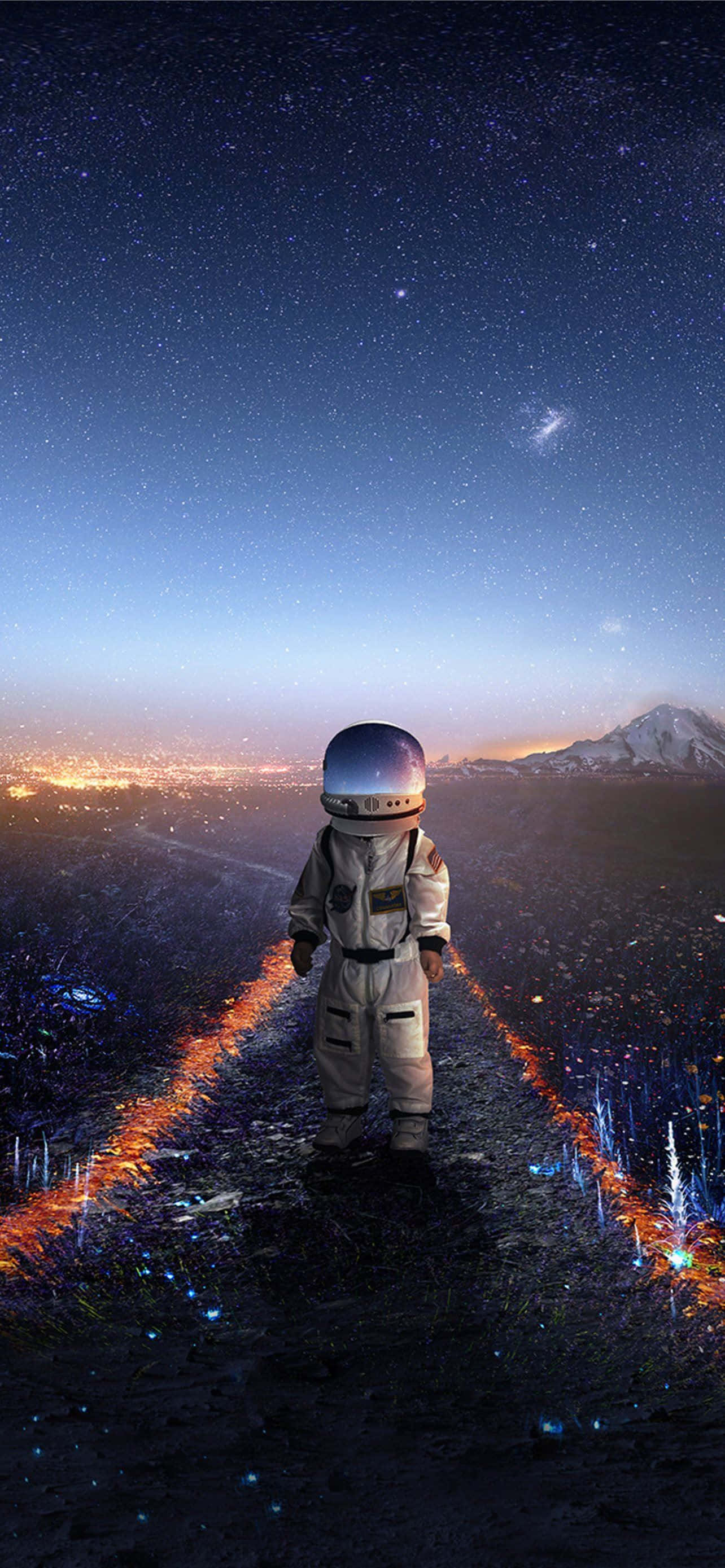 Astronaut na Nagmumuni sa Uniberso Wallpaper