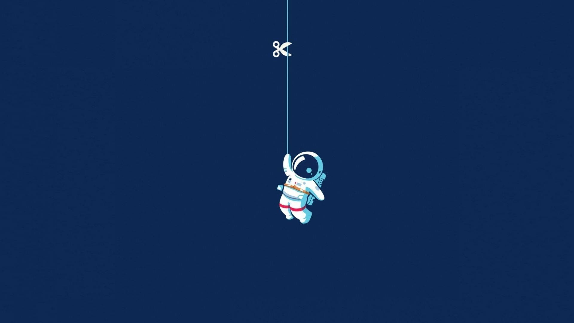 Astronautang Lumulutang na Minimal Wallpaper