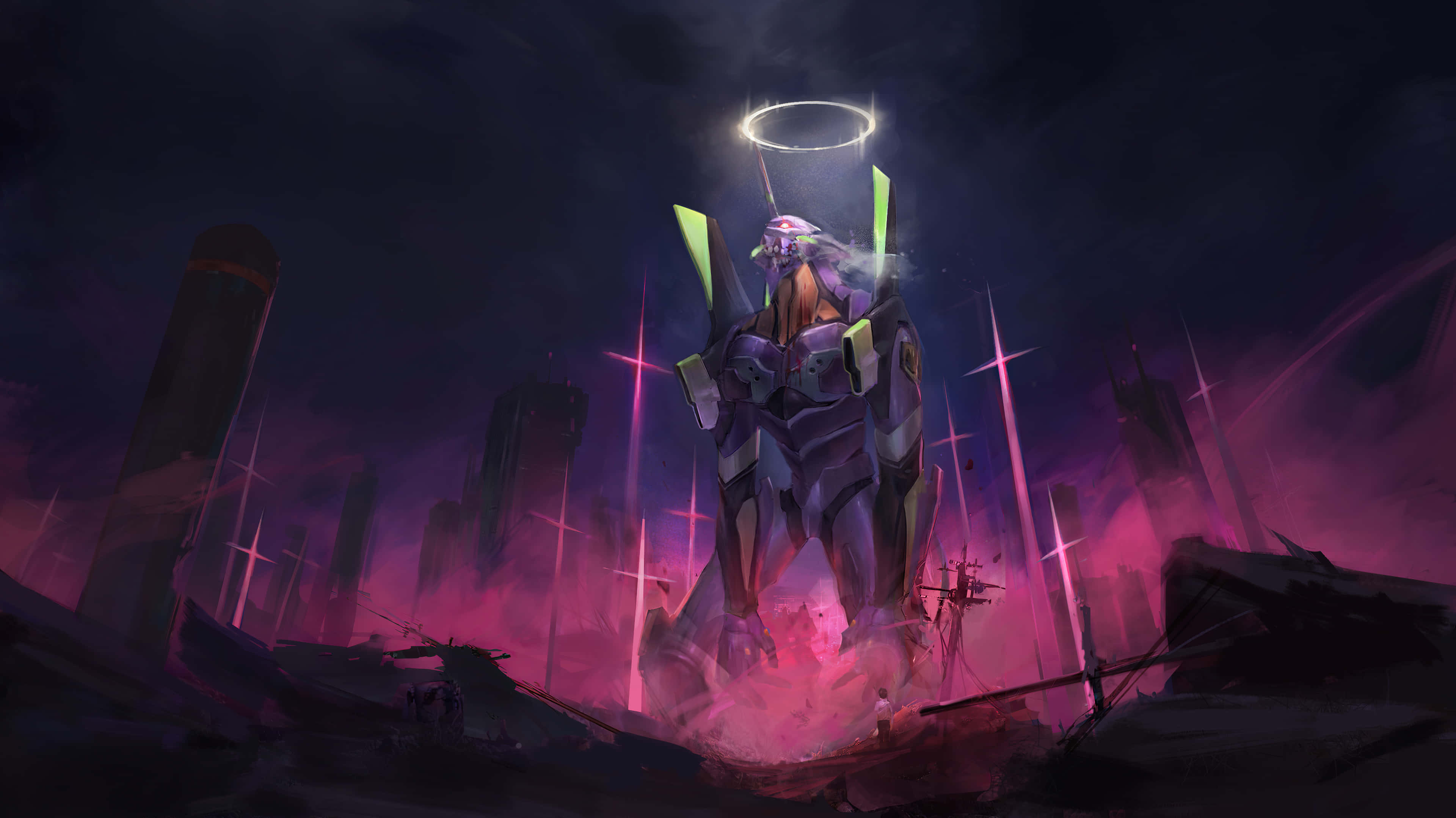 Asuka at Rei mula sa Neon Genesis Evangelion Wallpaper