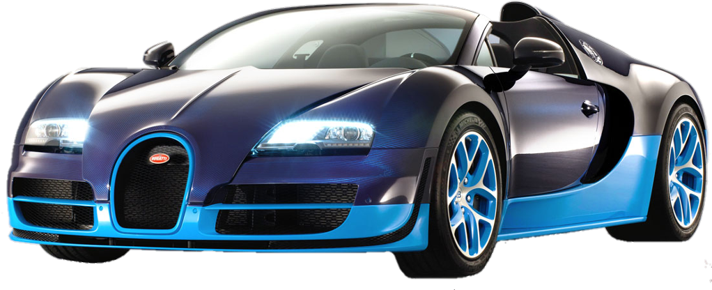 Asul at Itim na Bugatti Veyron Grand Sport Wallpaper