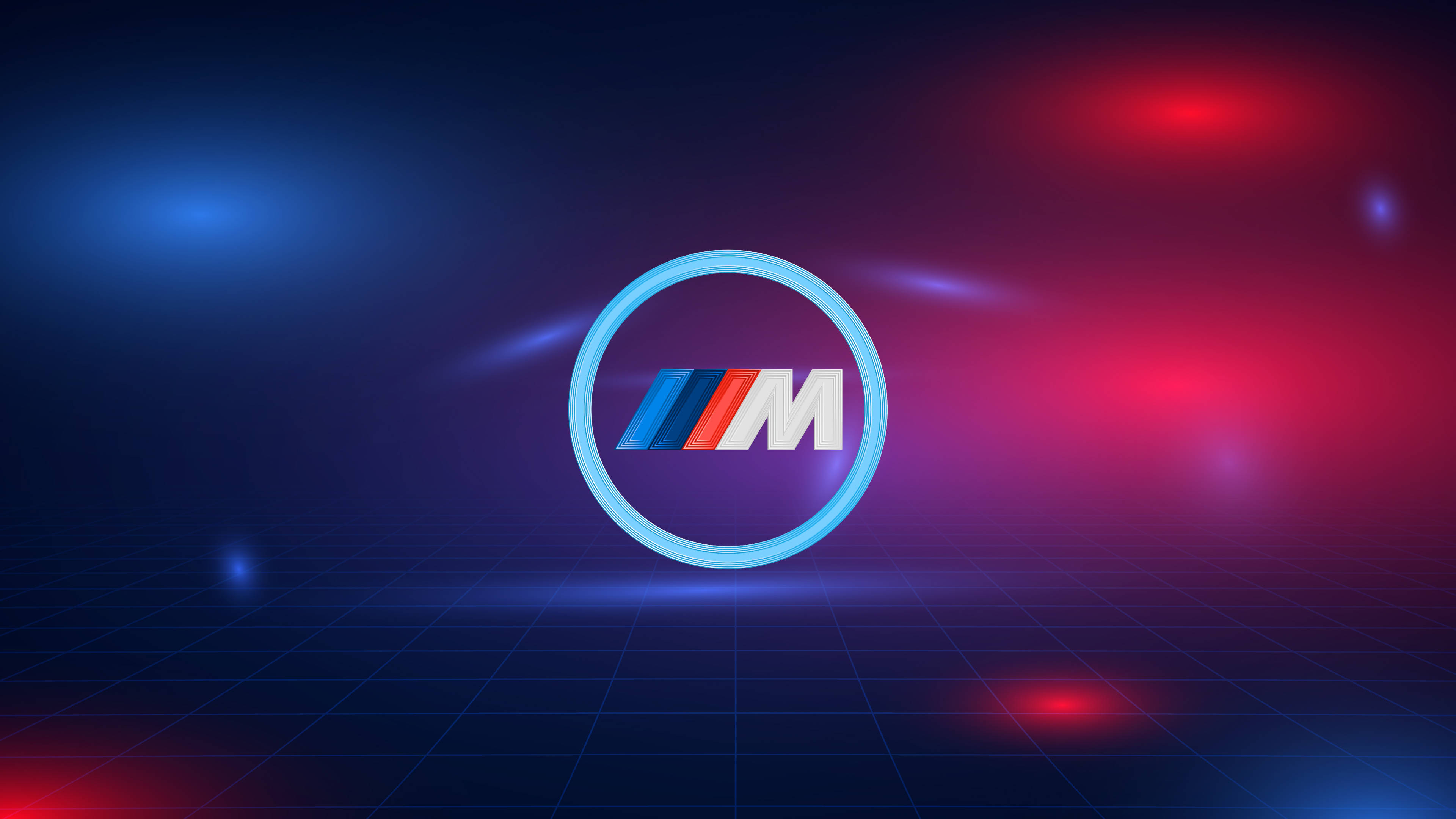 Asul at Pulang Ilaw na Logo ng BMW M Wallpaper
