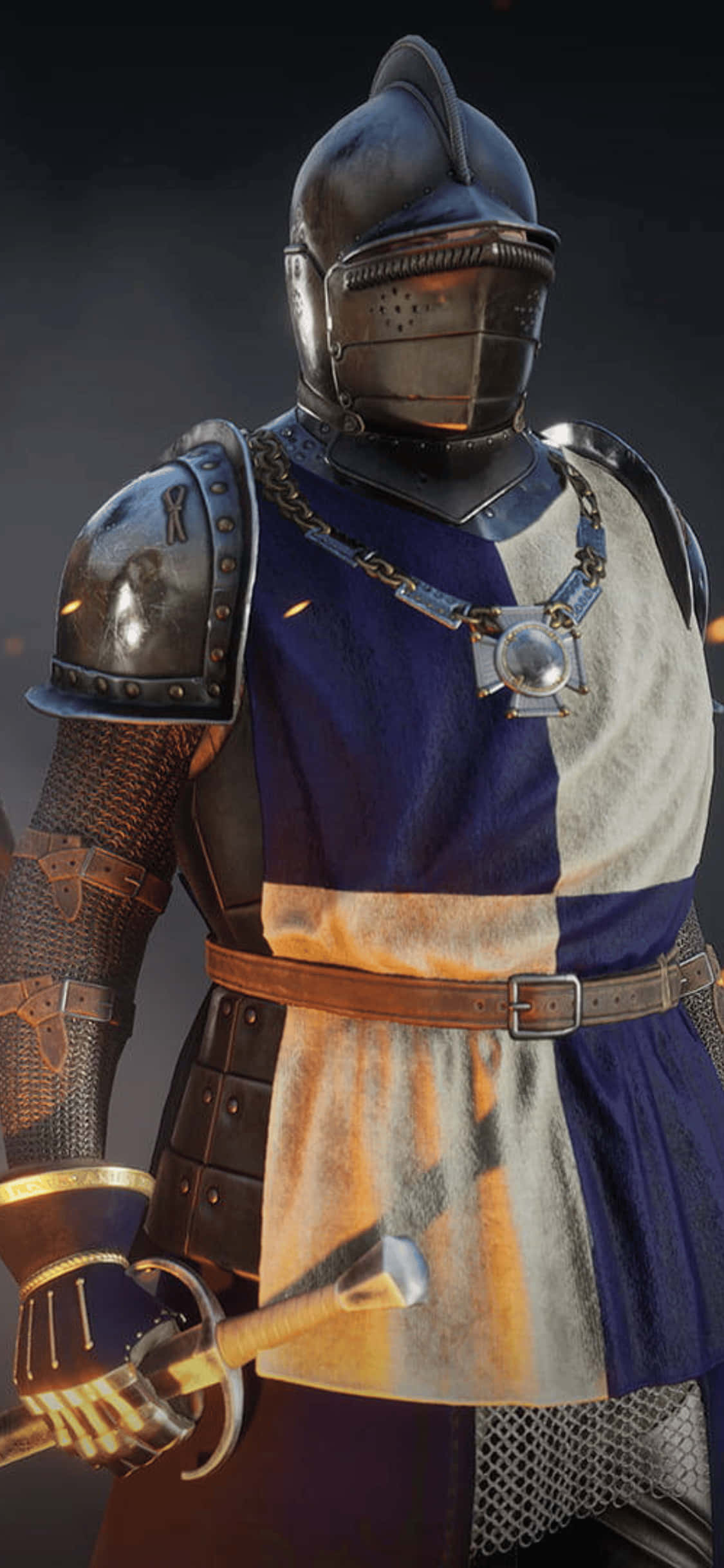 Asul At Puti na Armor iPhone Xs Mordhau Background Wallpaper