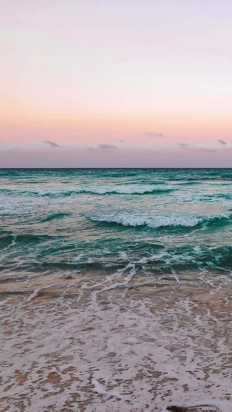 Asul-berdeng Dalampasigan ng Aesthetic na Larawan Wallpaper