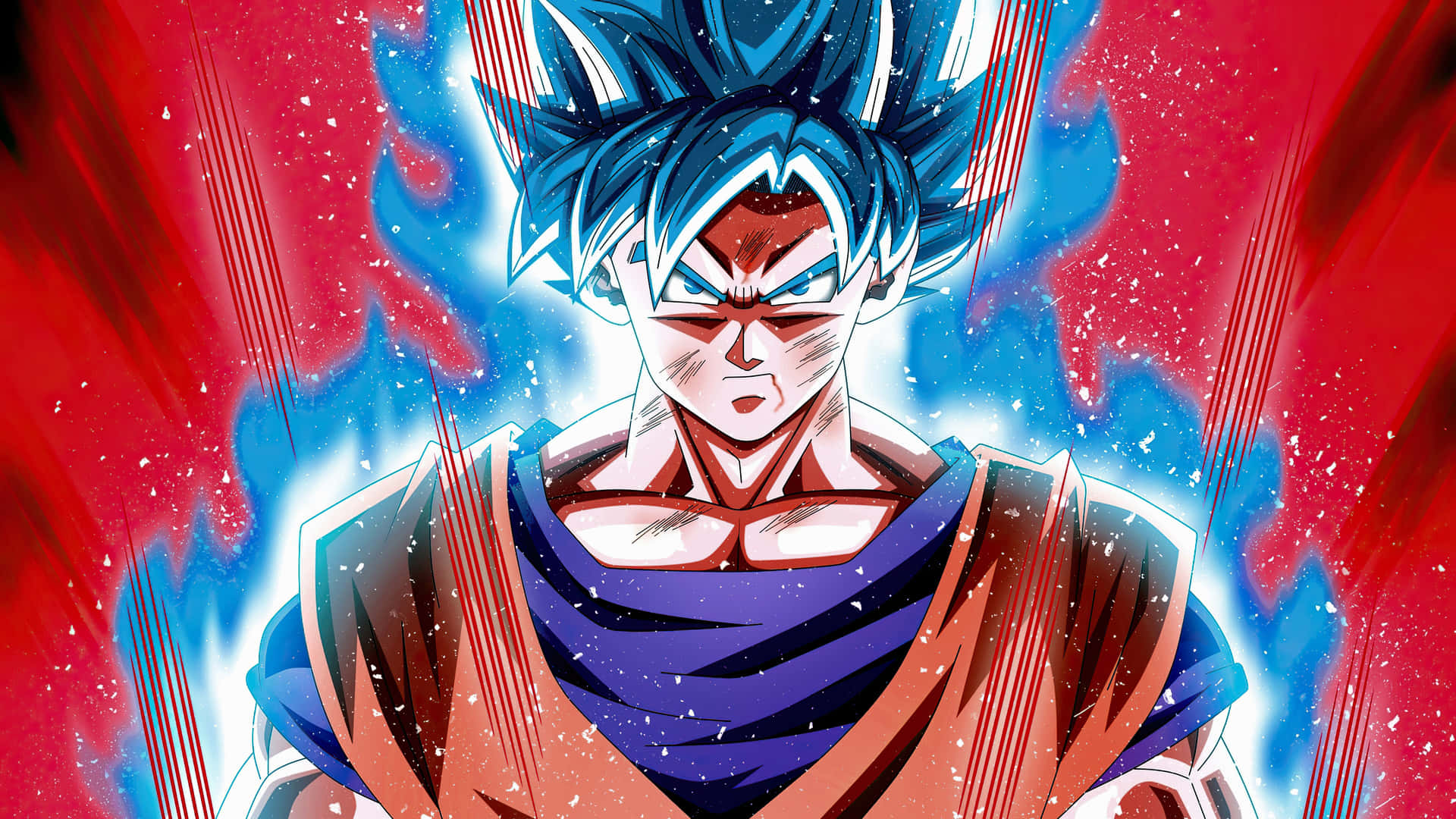 Asul na Anime Goku Ultra Instinct Wallpaper