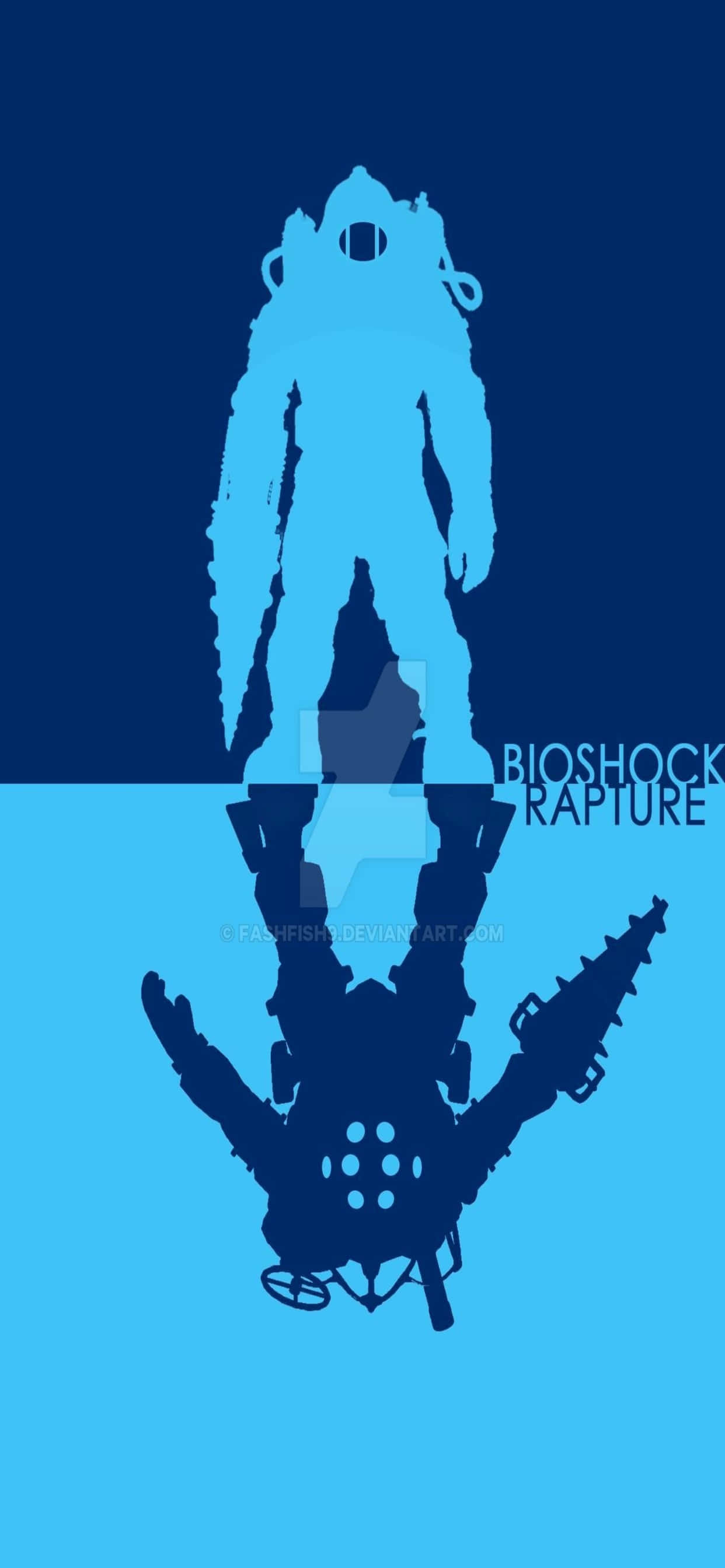Asul na Big Daddy iPhone Xs Max Bioshock Infinite Background Wallpaper
