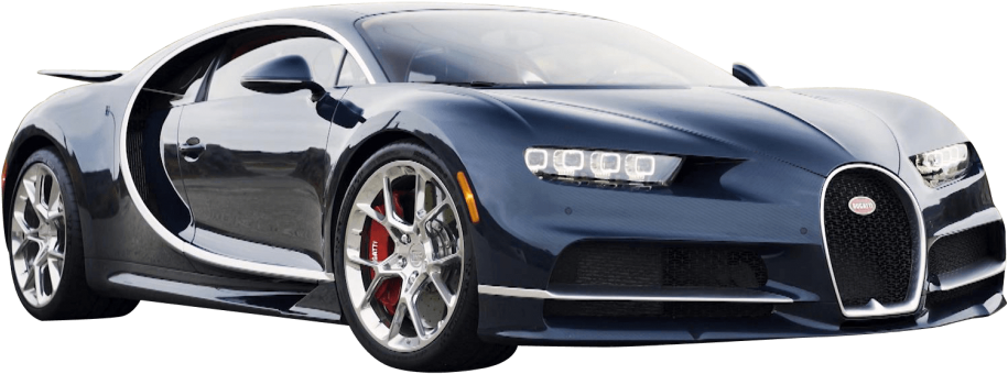 Asul na Bugatti Chiron Side View Wallpaper
