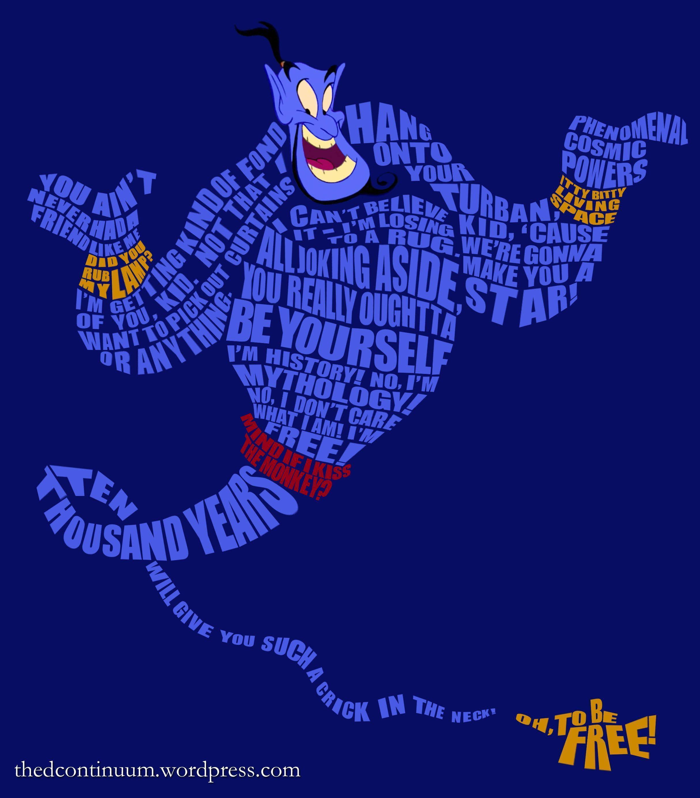 Asul na Genie ni Aladdin Wallpaper