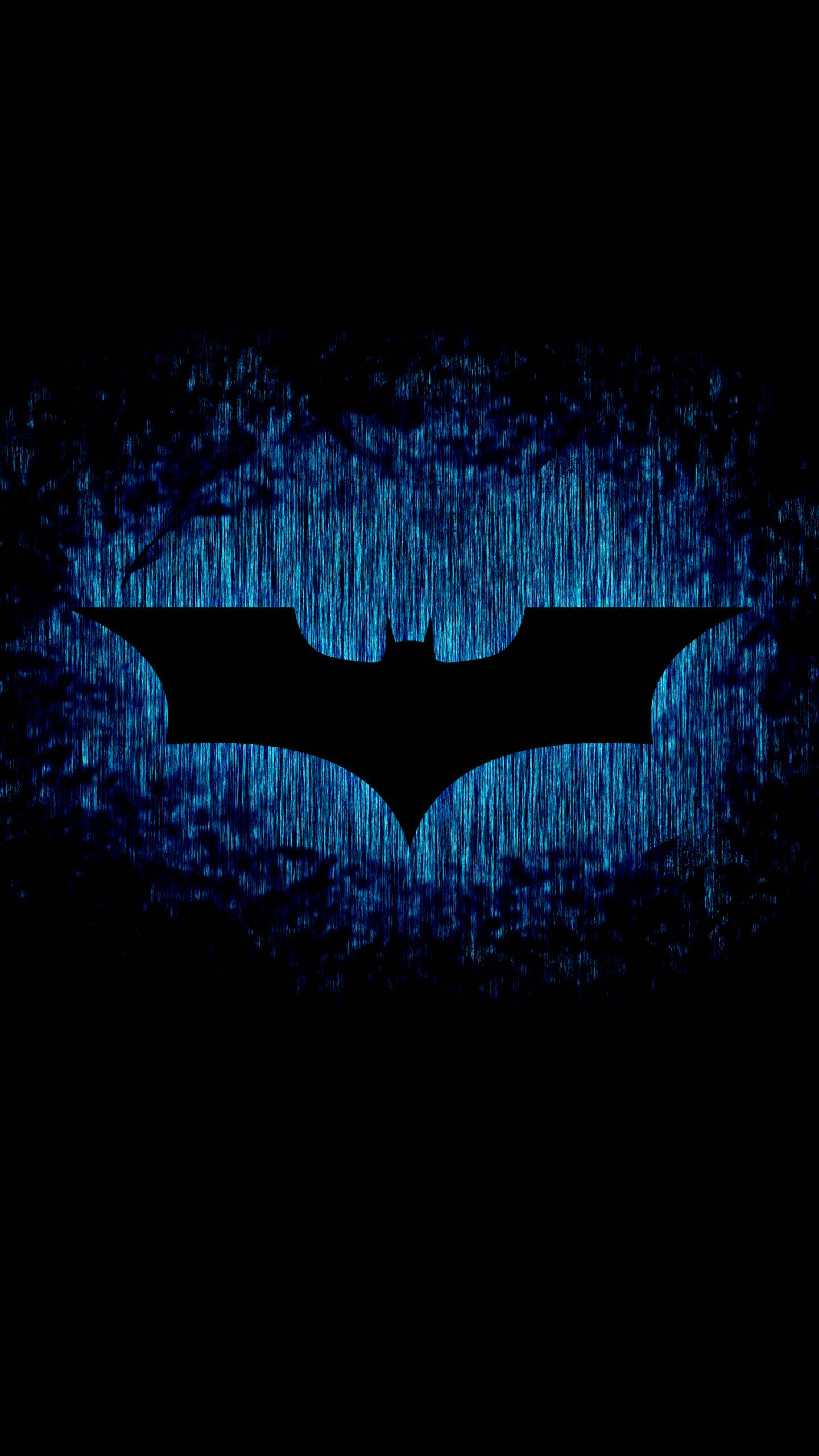 Asul na Glow na Logo ng Batman Wallpaper