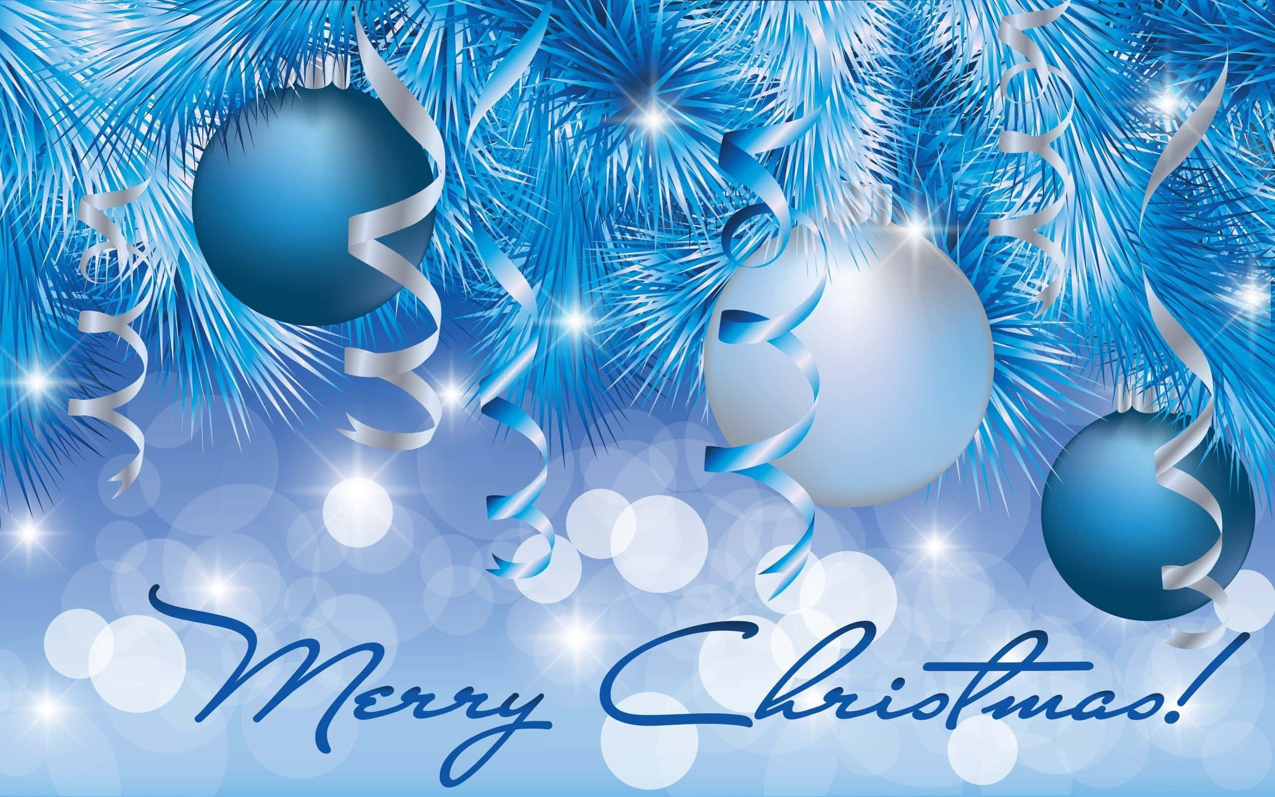 Asul na Maligayang Pasko Wallpaper