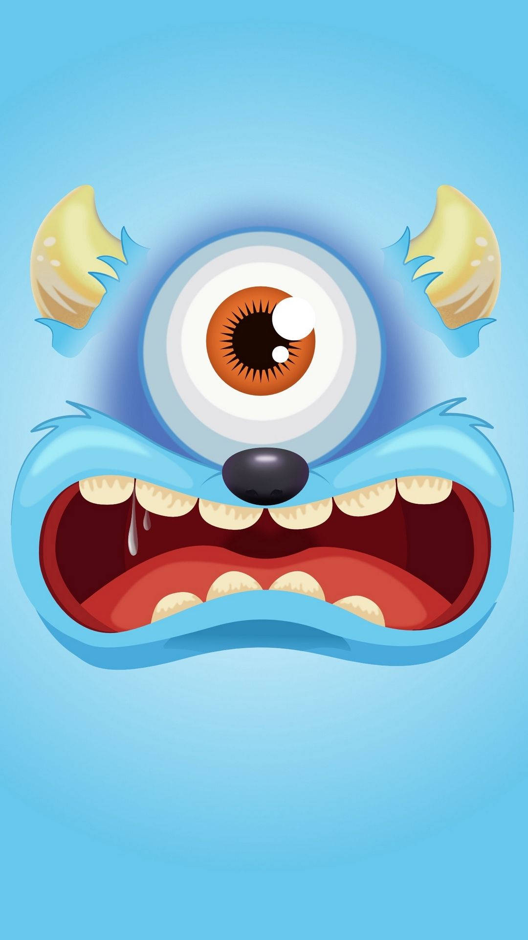 Asul na Mata na Halimaw para sa Halloween iPhone Wallpaper